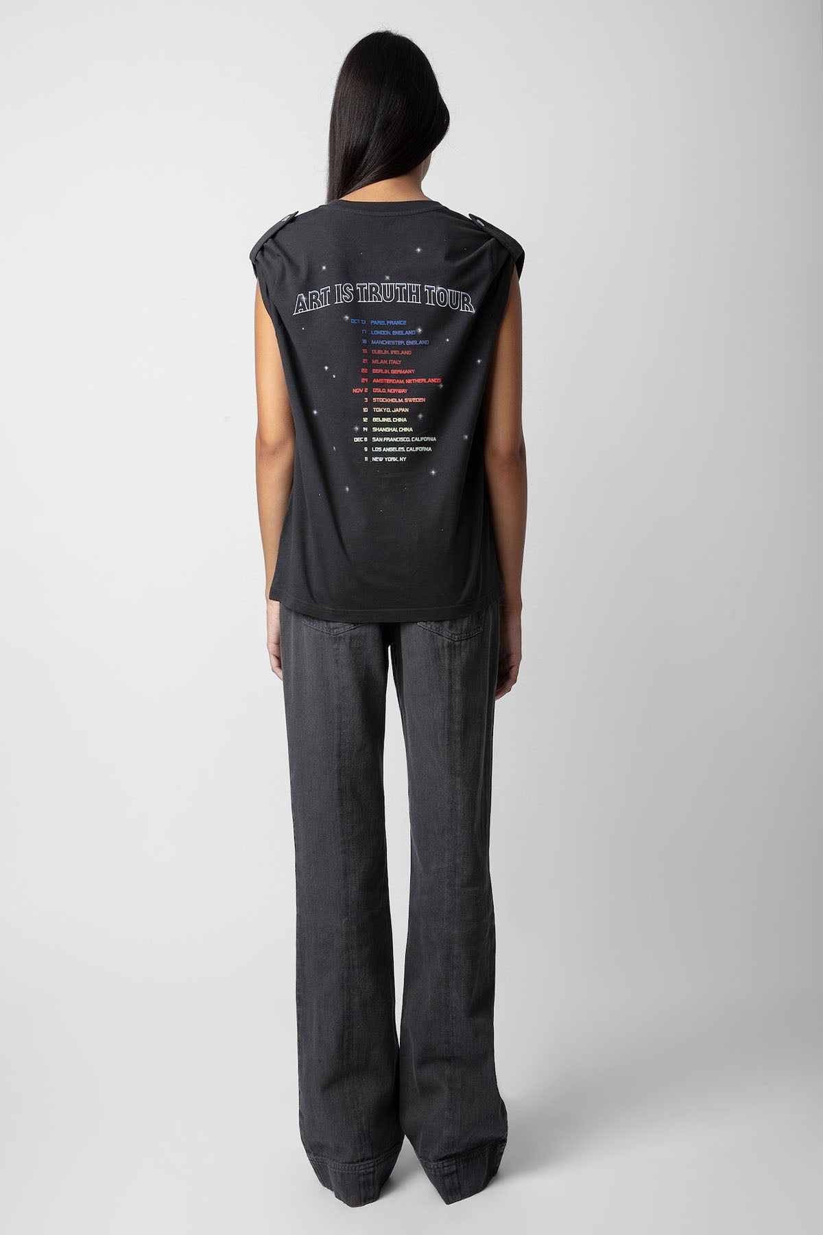 Zadig & Voltaire Yuvarlak Yaka Apoletli Kolsuz T-shirt-Libas Trendy Fashion Store