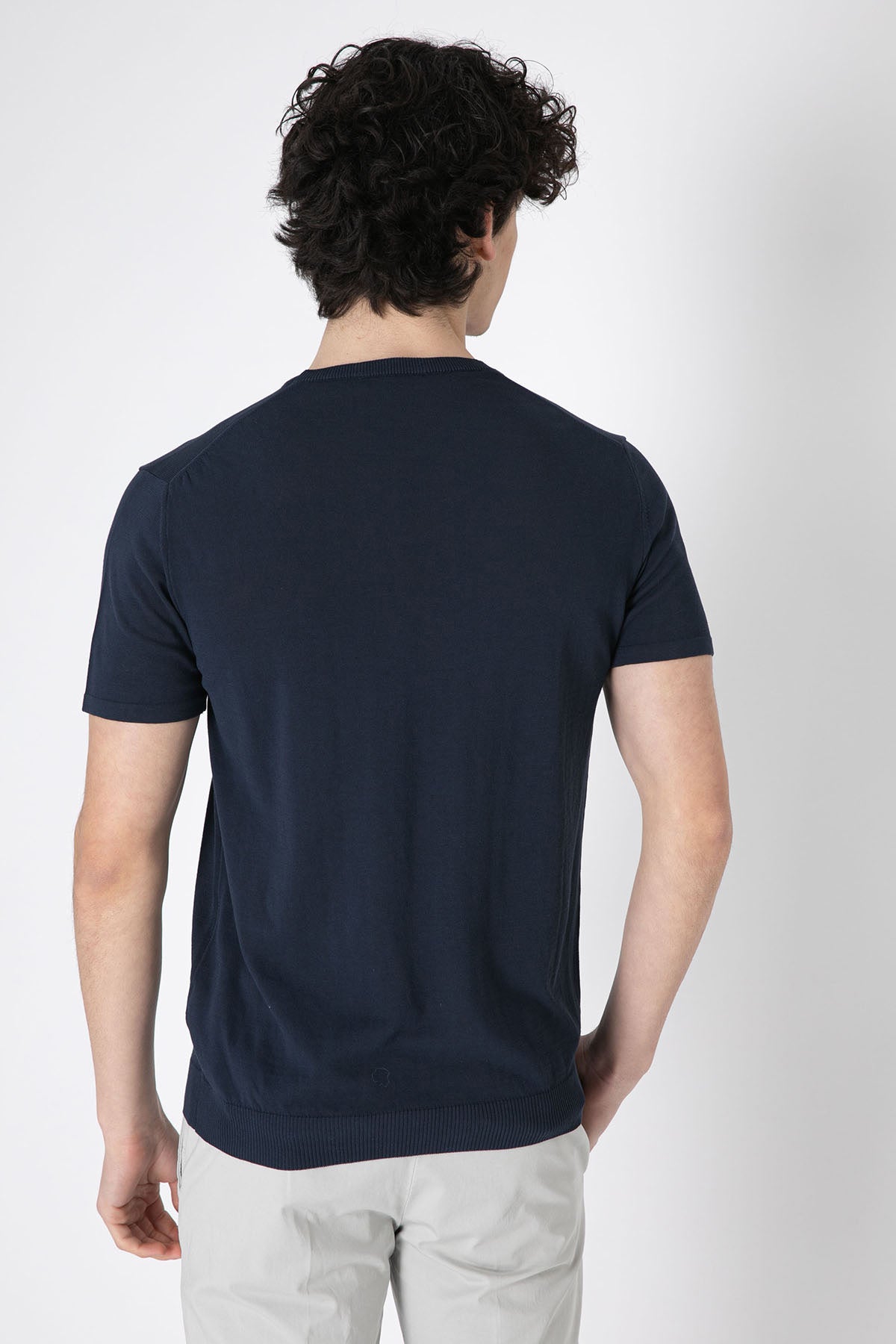 Manifattura Yuvarlak Yaka İnce Örgü T-shirt-T-shirt-Libas