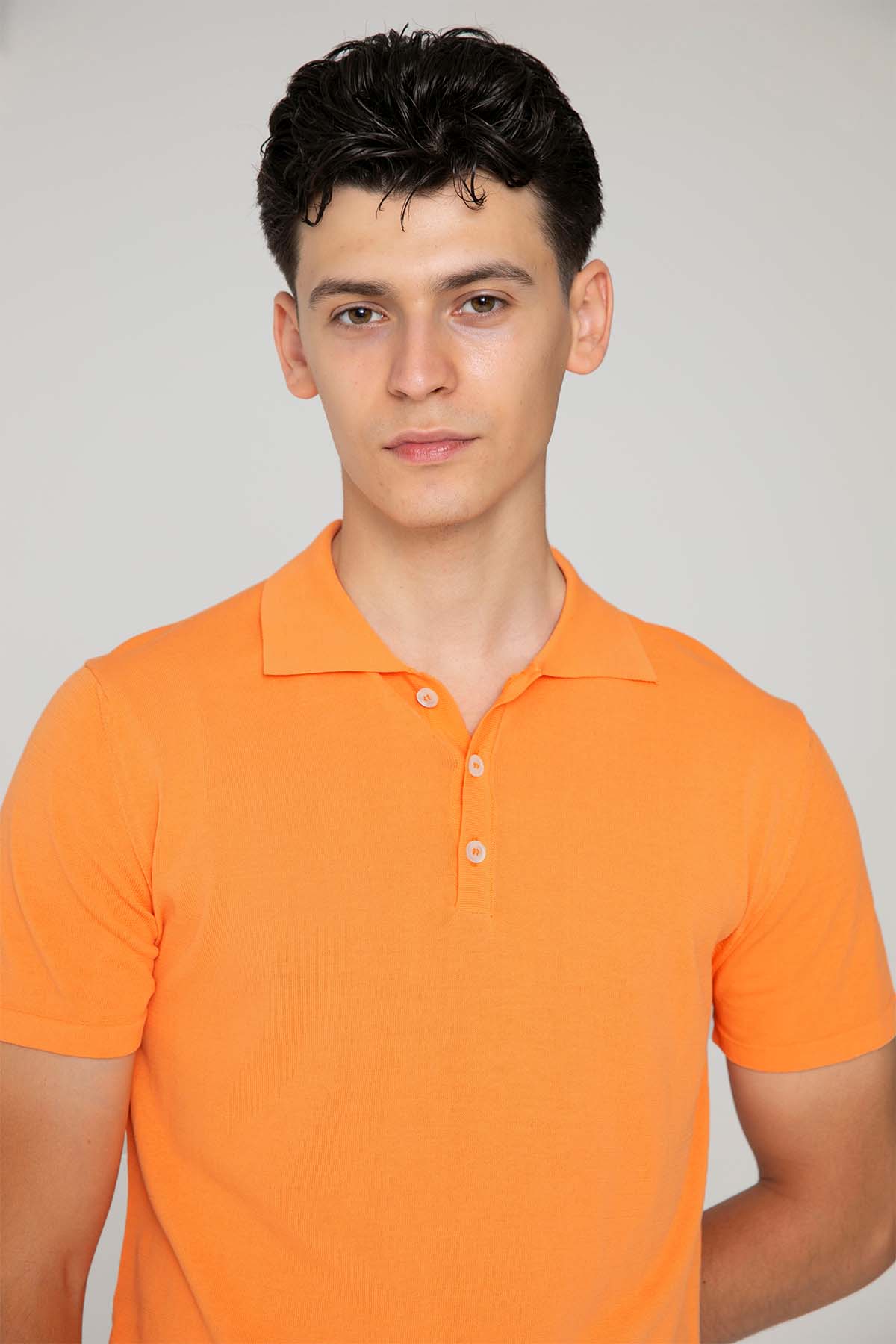 Manifattura İnce Örgü Polo Yaka T-shirt