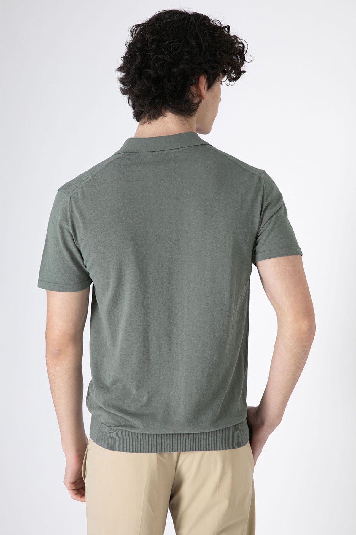 Manifattura İnce Örgü Polo Yaka T-shirt