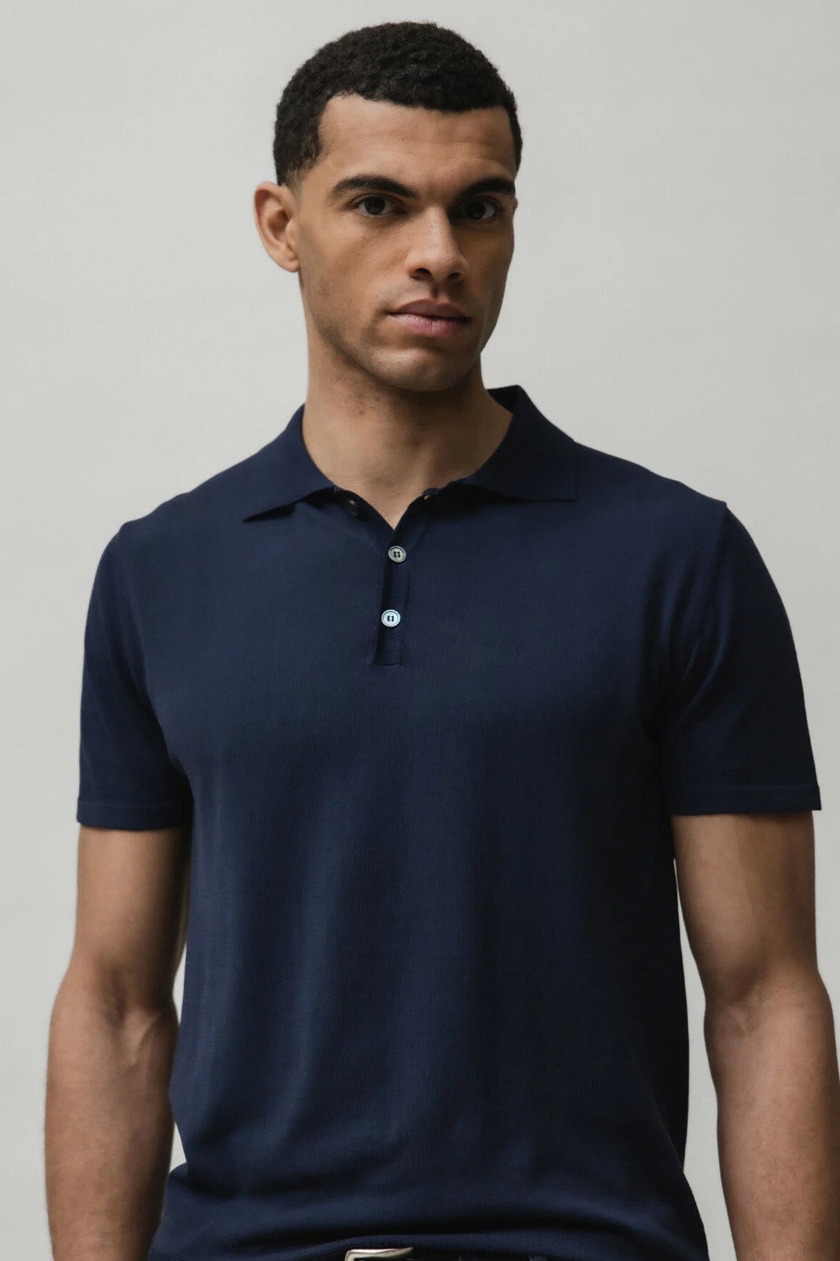 Manifattura İnce Örgü Polo Yaka T-shirt-T-shirt-Libas