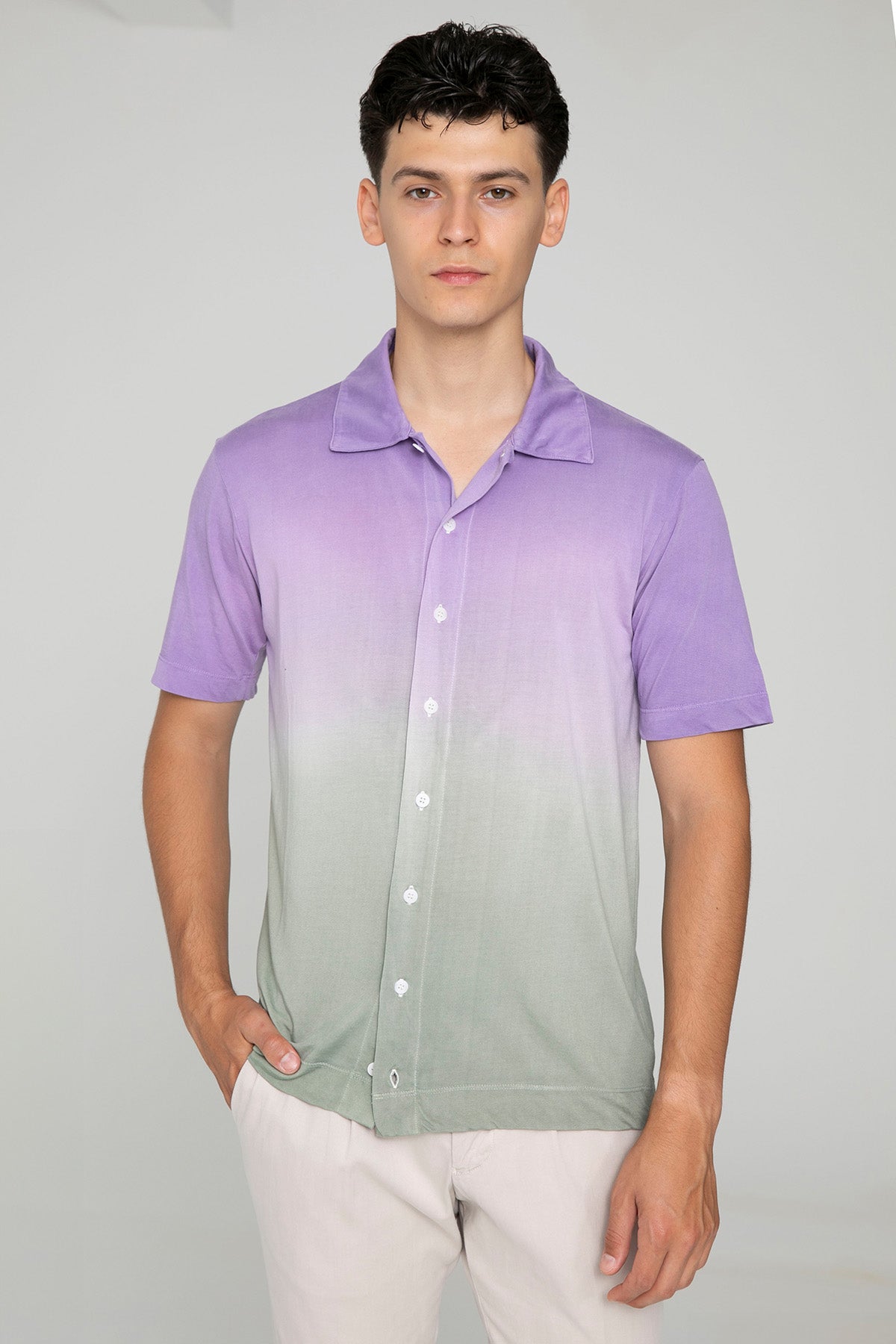 Manifattura Degradeli Kısa Kollu Gömlek