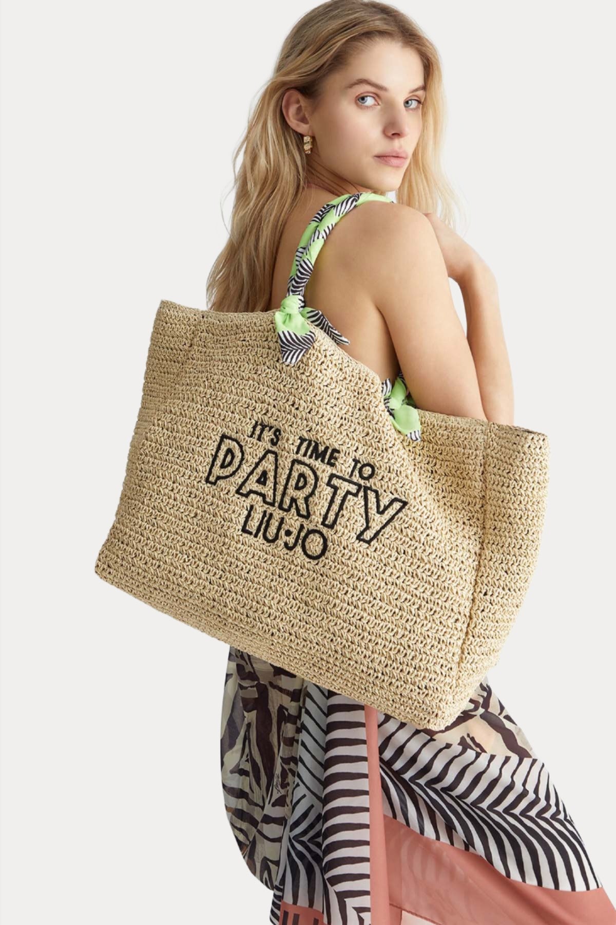 Liu Jo Logolu Hasır Örgü Shopping Bag Çanta