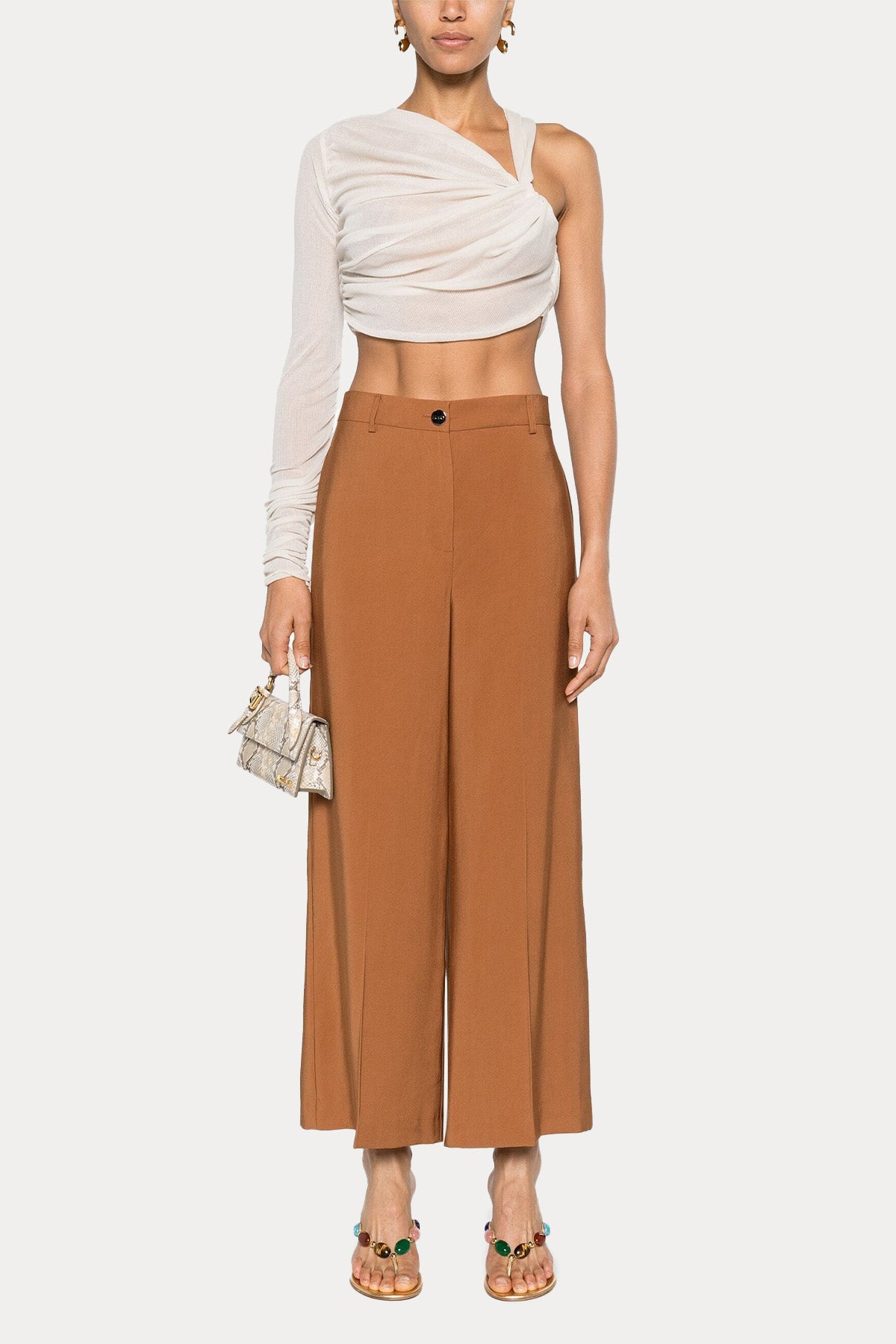 Liu Jo Yüksek Bel Geniş Crop Paça Pantolon