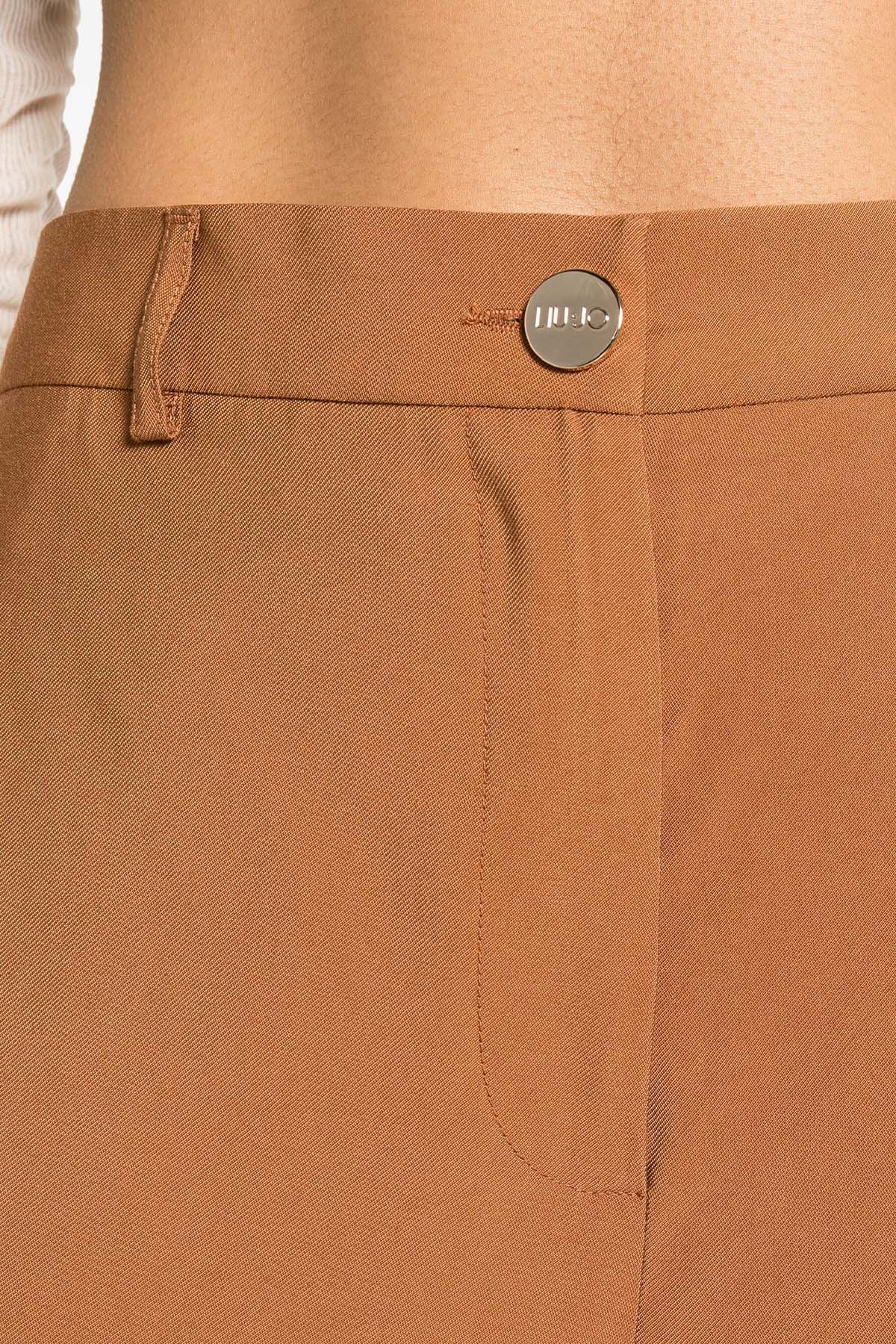 Liu Jo Yüksek Bel Geniş Crop Paça Pantolon-Pantolon-Libas