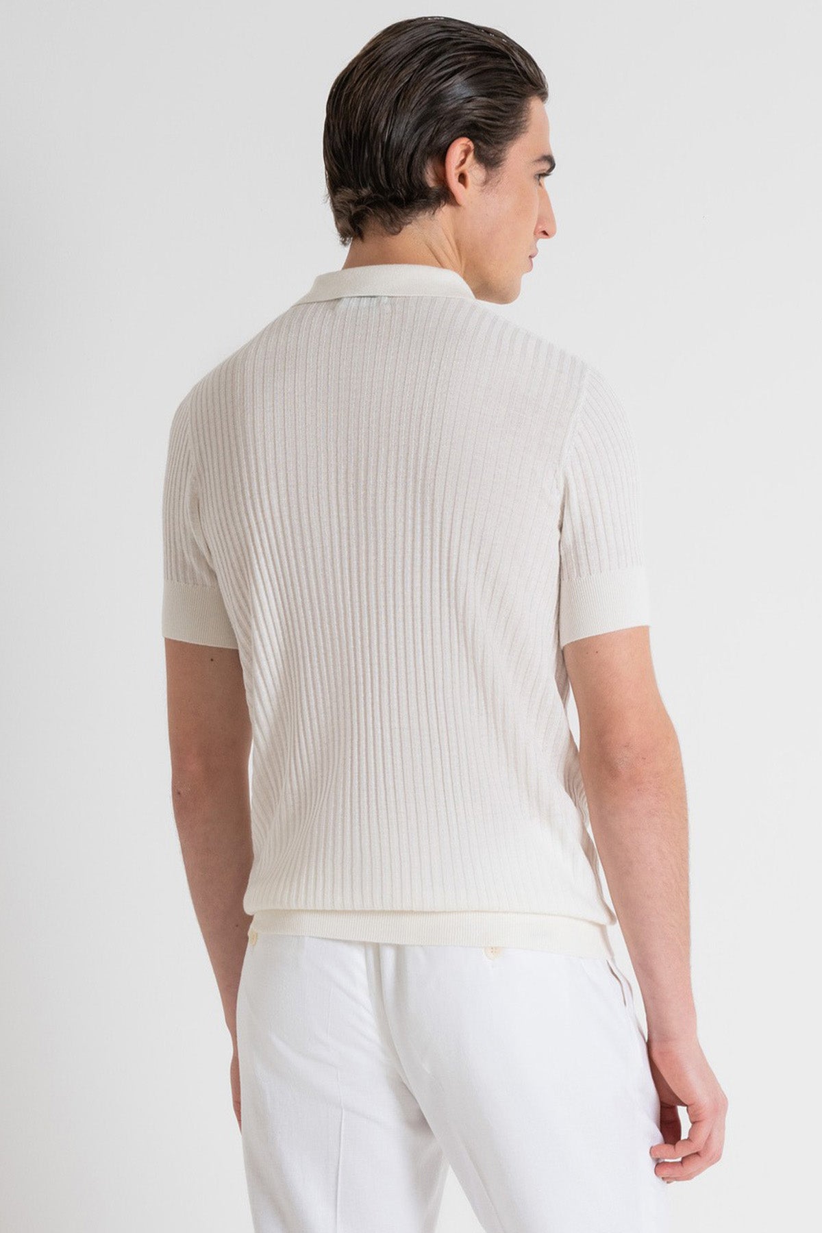 Antony Morato Slim Fit Keten Örgü Polo Yaka T-shirt-T-shirt-Libas