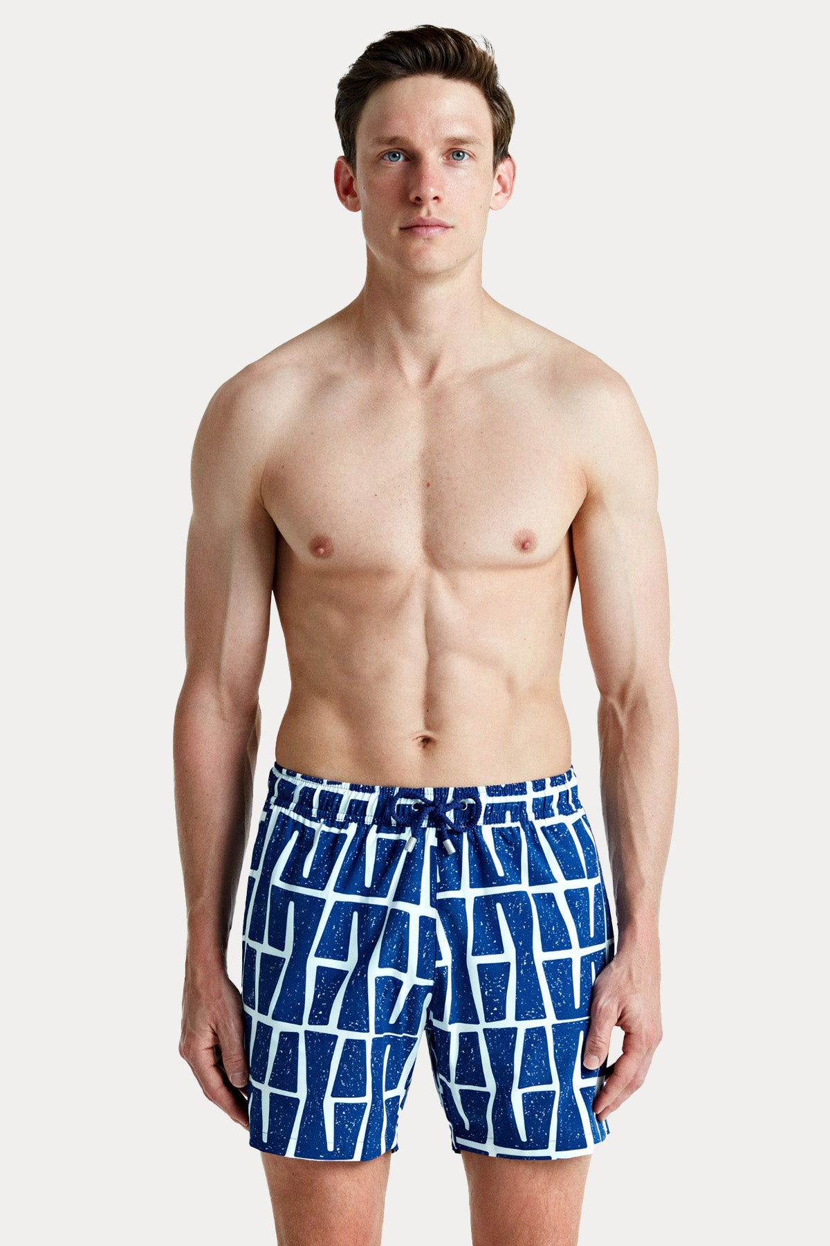 Bluemint Arthus Stretch Navy Bricks Şort Mayo