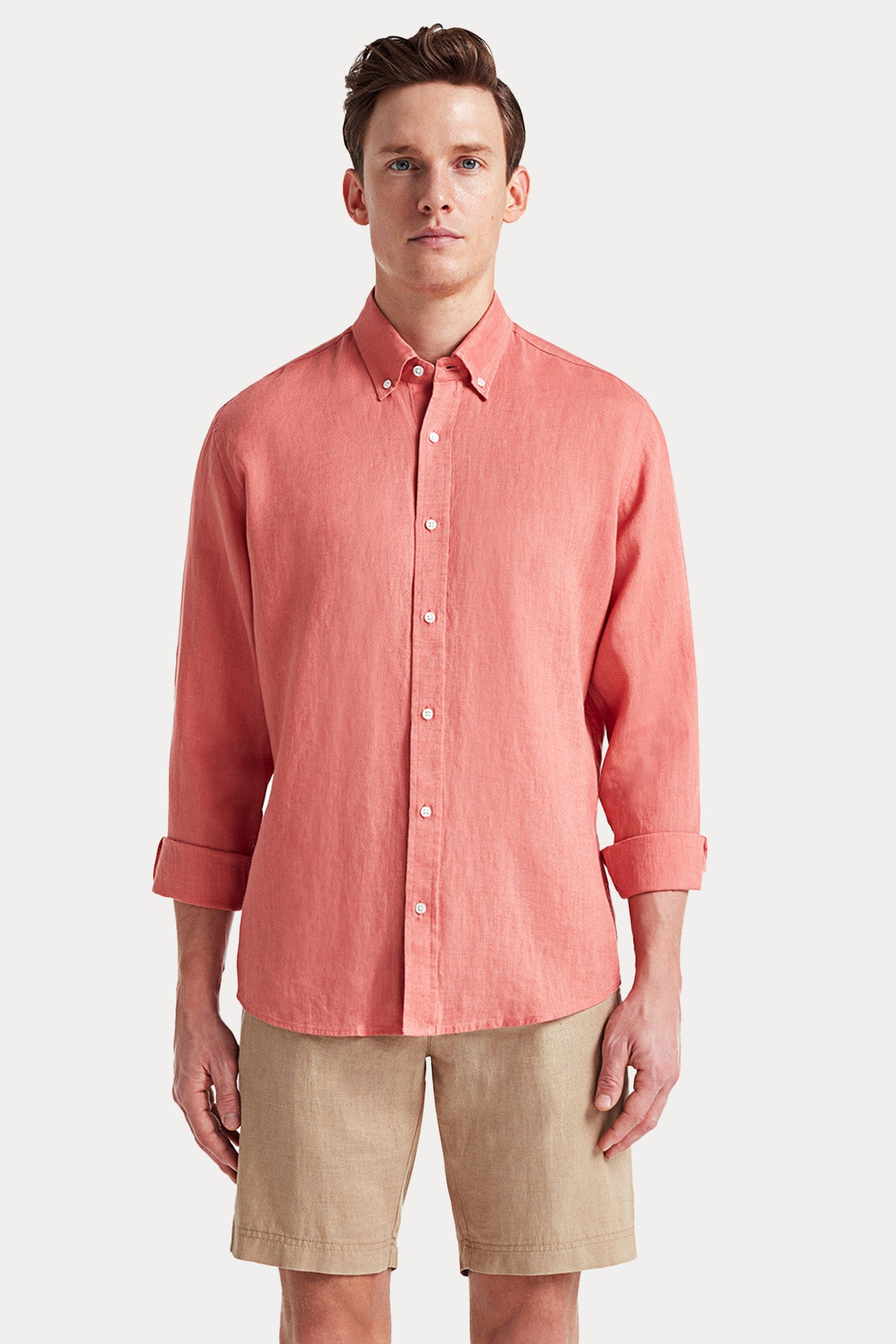 Bluemint Edmund Tapered Fit Yandan Cepli Keten Şort