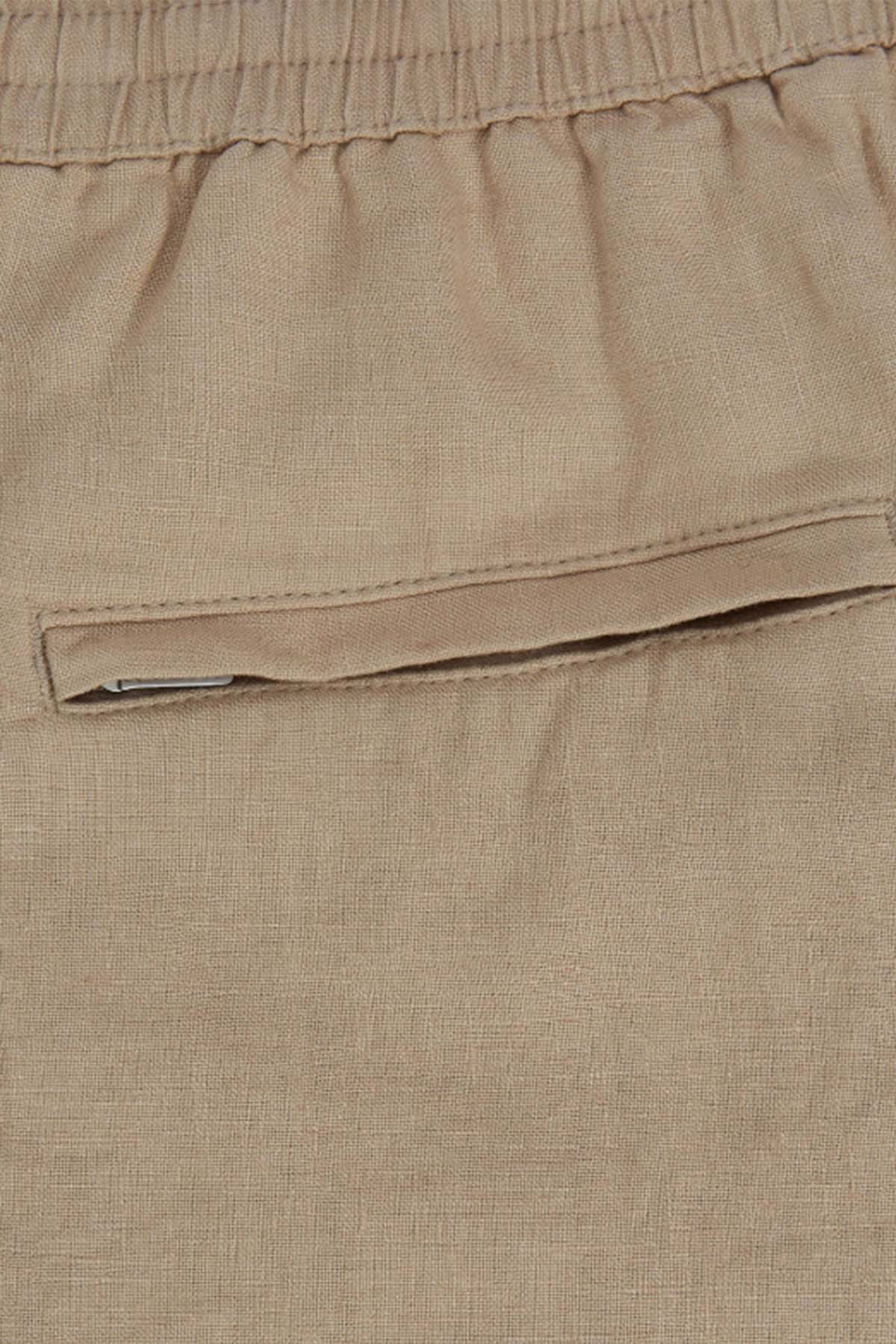 Bluemint Edmund Regular Fit Yandan Cepli Beli Lastikli Keten Şort