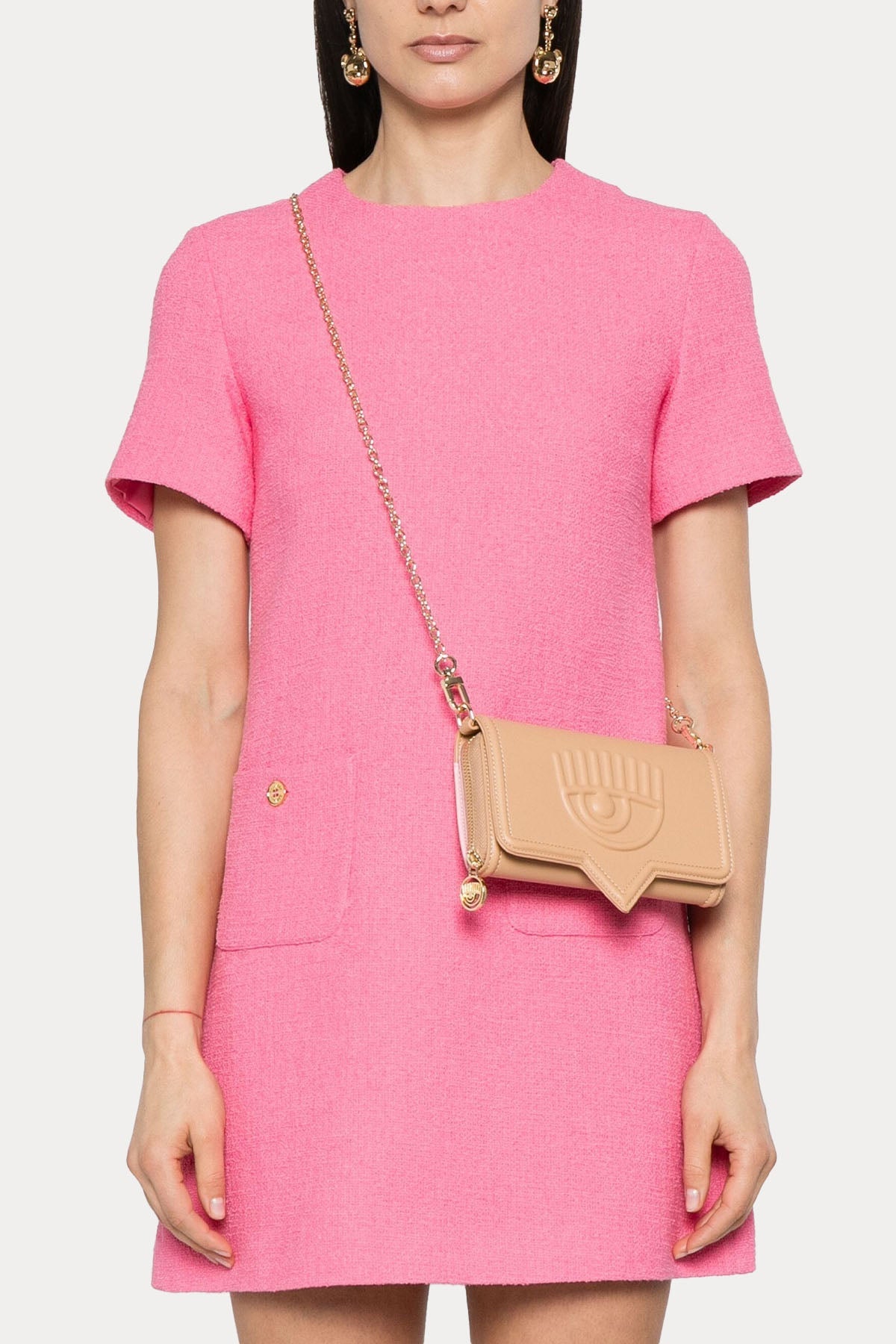 Chiara Ferragni Göz Logolu Zincir Askılı Omuz Çantası