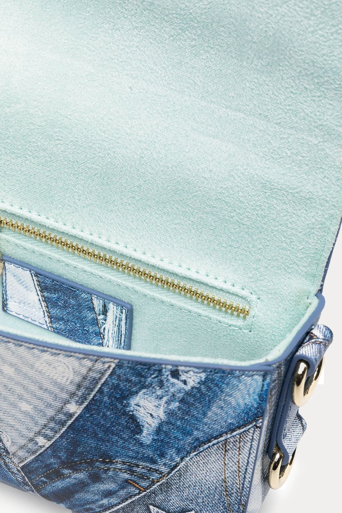 Chiara Ferragni Denim Görünümlü Göz Logolu Omuz Çantası