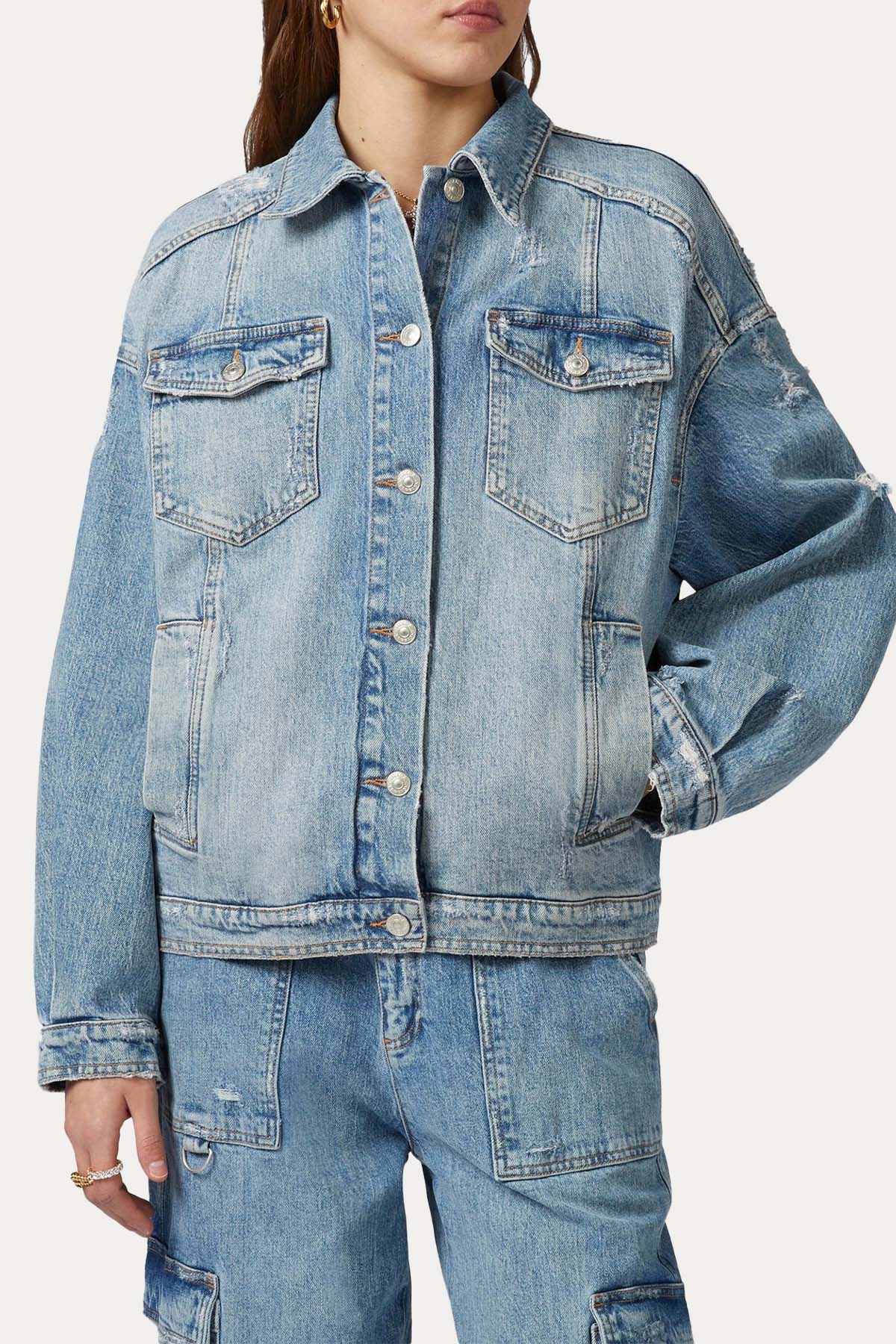 Chiara Ferragni Sırtta Logolu Denim Ceket-Ceket-Libas