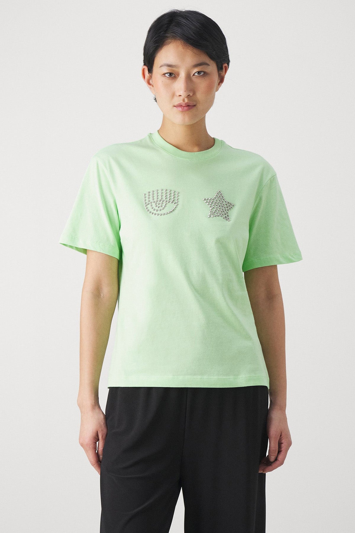 Chiara Ferragni Yuvarlak Yaka Logolu T-shirt