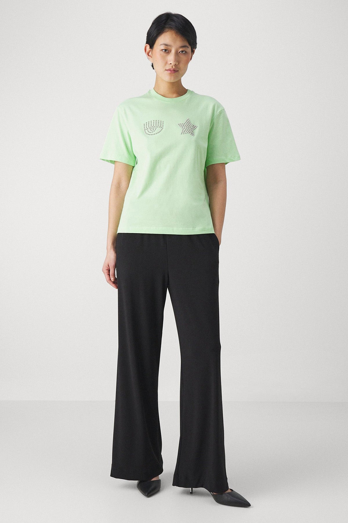 Chiara Ferragni Yuvarlak Yaka Logolu T-shirt