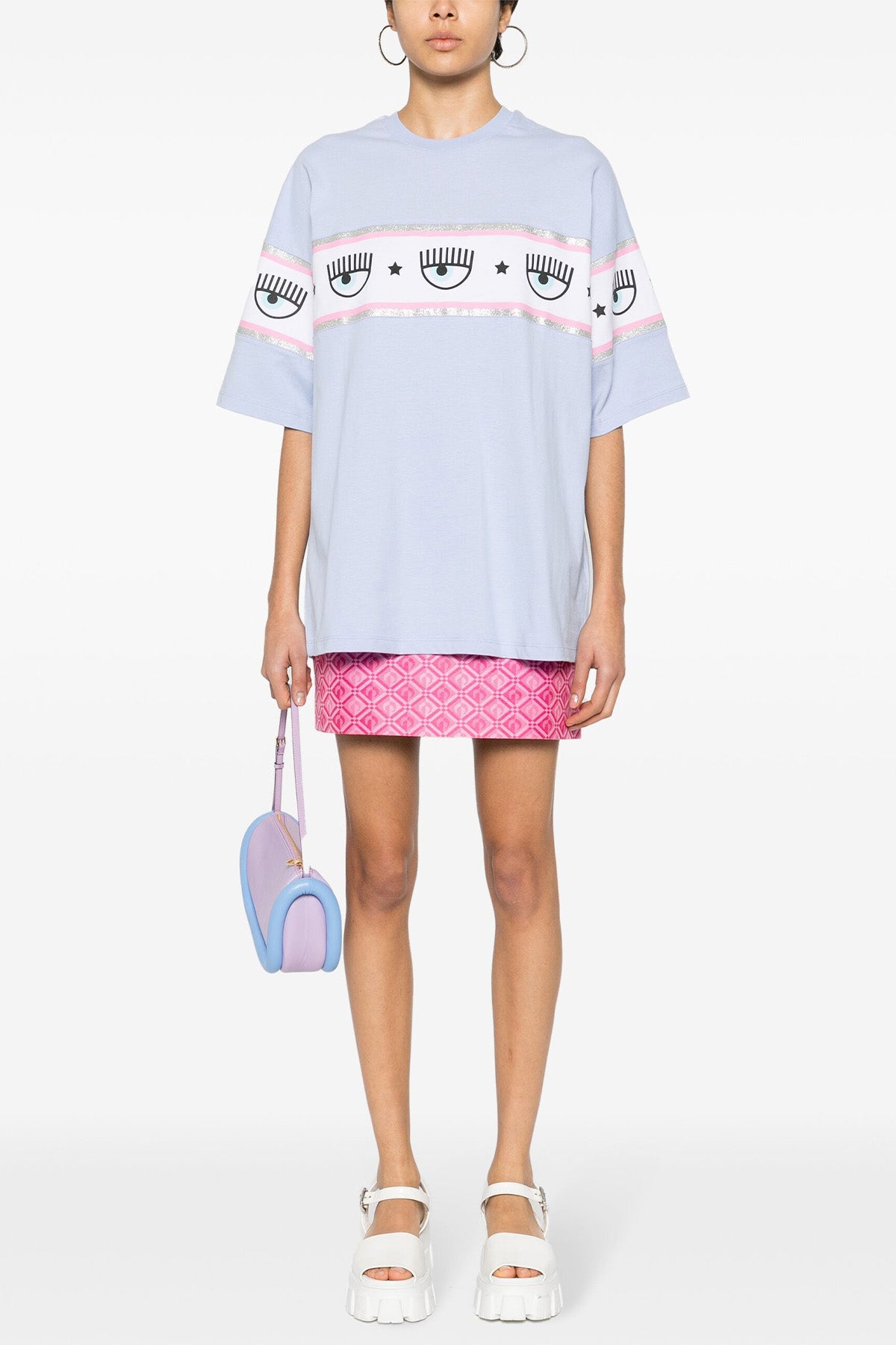 Chiara Ferragni Yuvarlak Yaka Geniş Kesim Logolu T-shirt