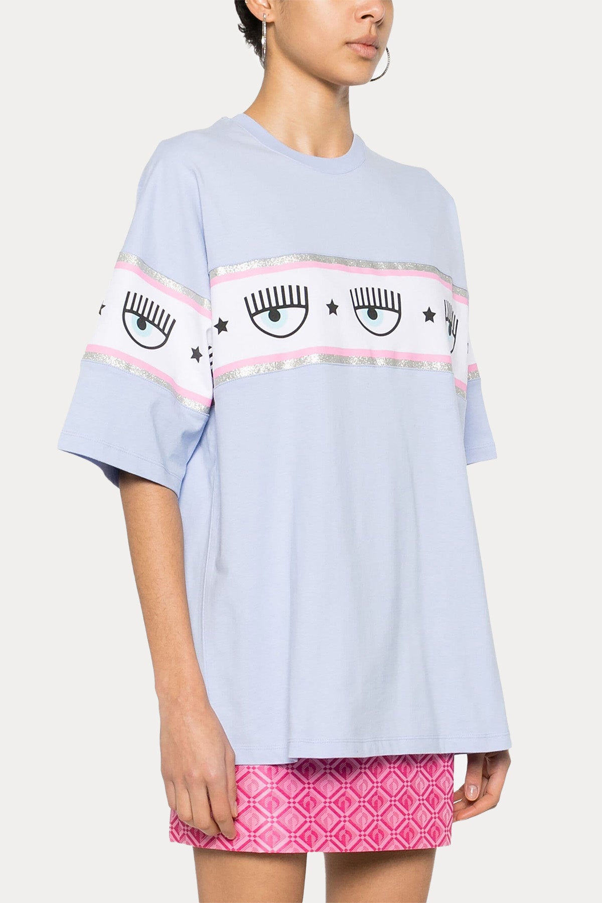 Chiara Ferragni Yuvarlak Yaka Geniş Kesim Logolu T-shirt