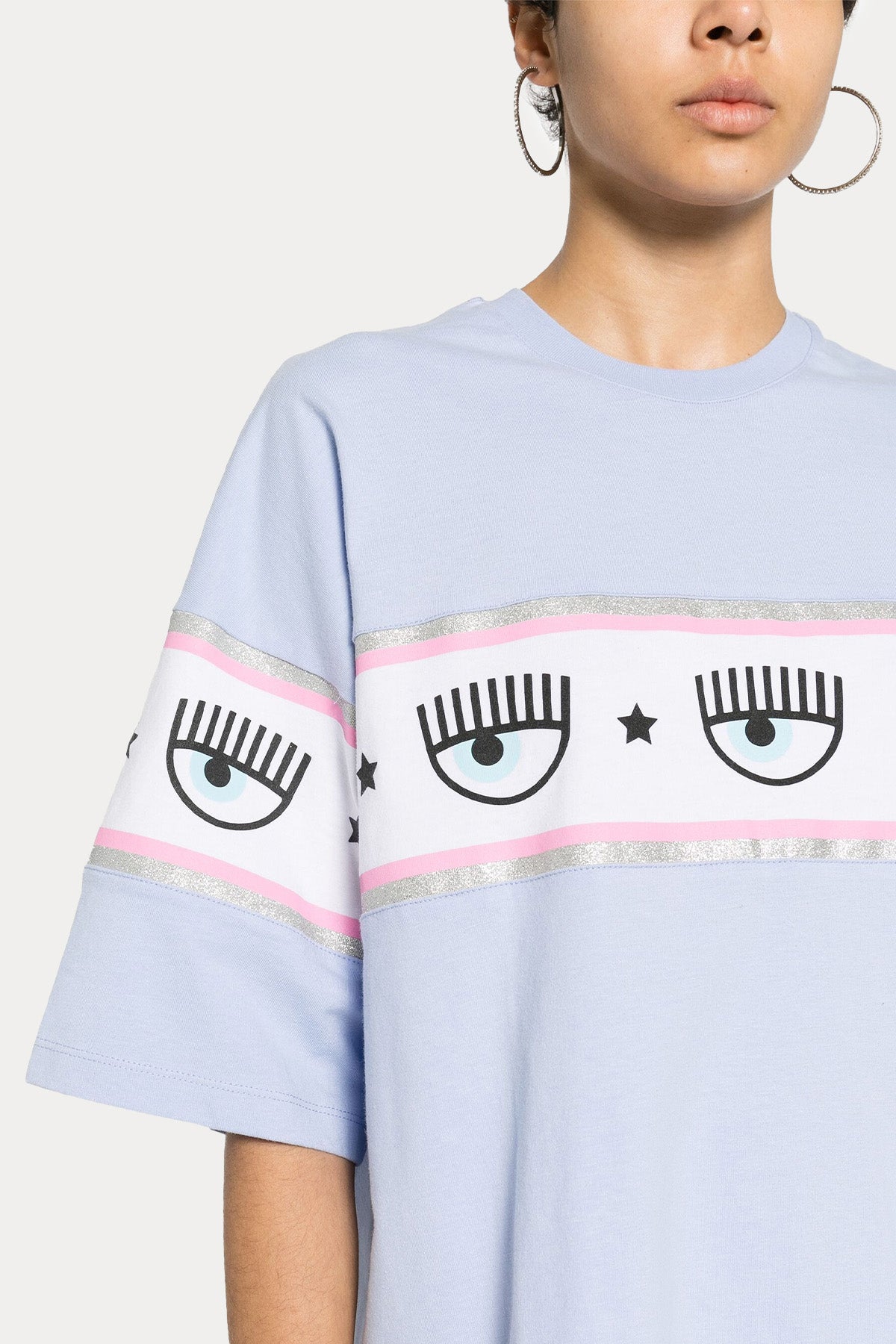 Chiara Ferragni Yuvarlak Yaka Geniş Kesim Logolu T-shirt