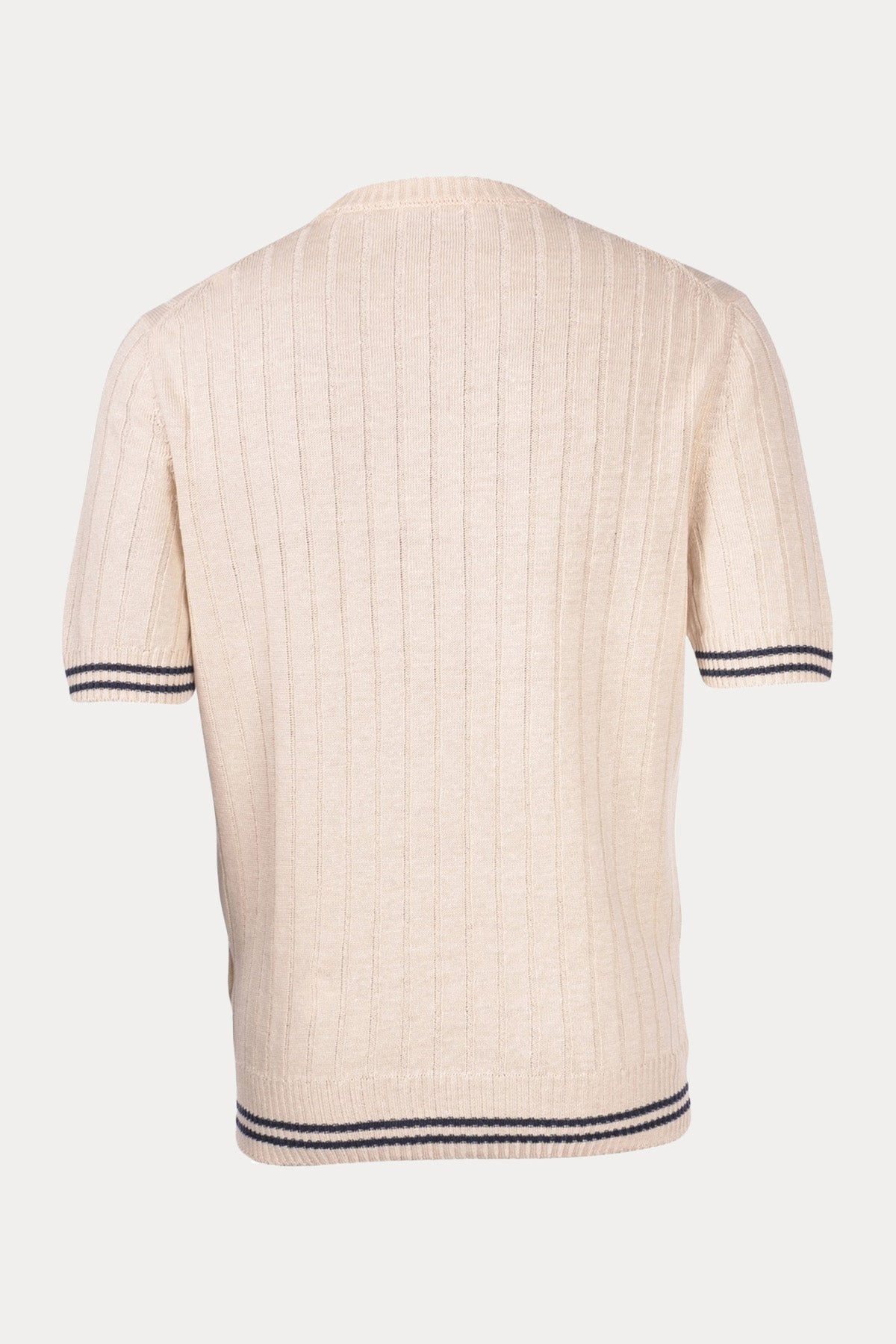 Gran Sasso Yuvarlak Yaka Örgü Keten T-shirt