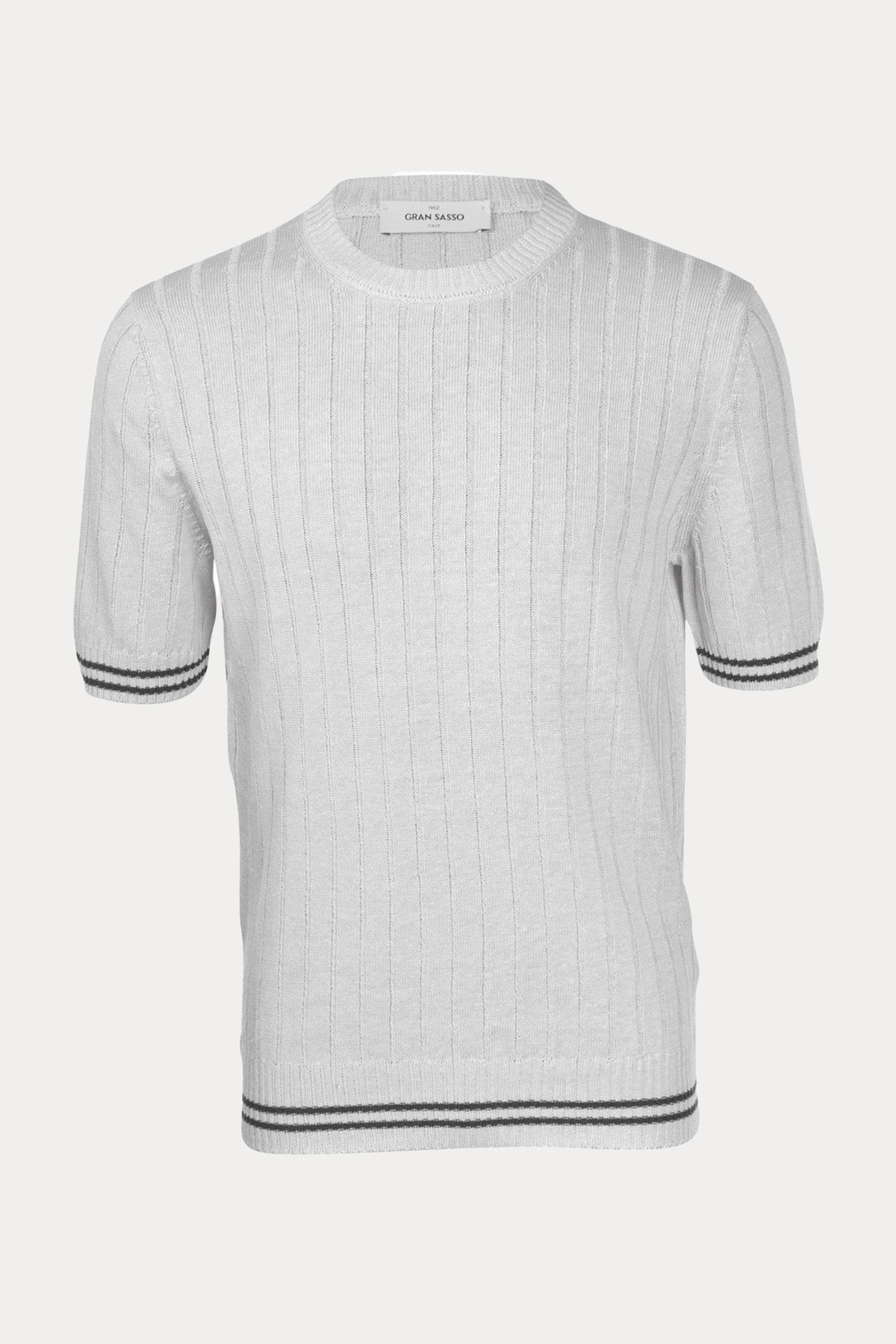 Gran Sasso Yuvarlak Yaka Örgü Keten T-shirt