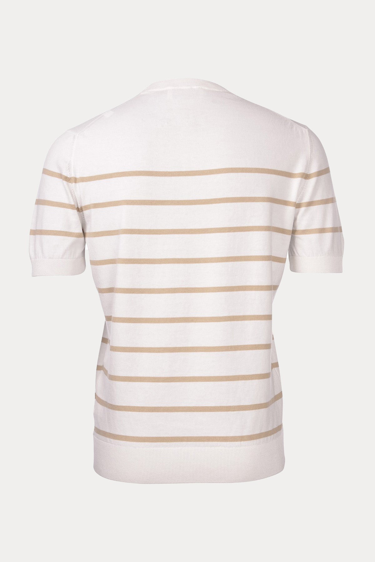 Gran Sasso Yuvarlak Yaka Çizgili Örgü T-shirt-T-shirt-Libas
