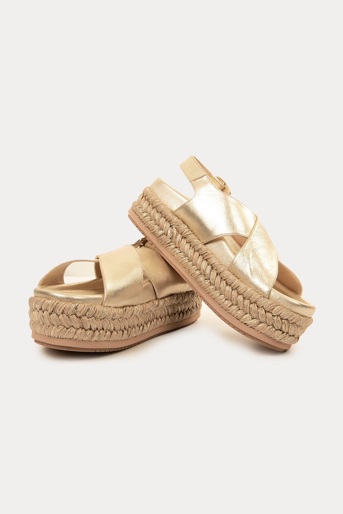 Paloma Barcelo Basima Hasır Detaylı Deri Sandalet