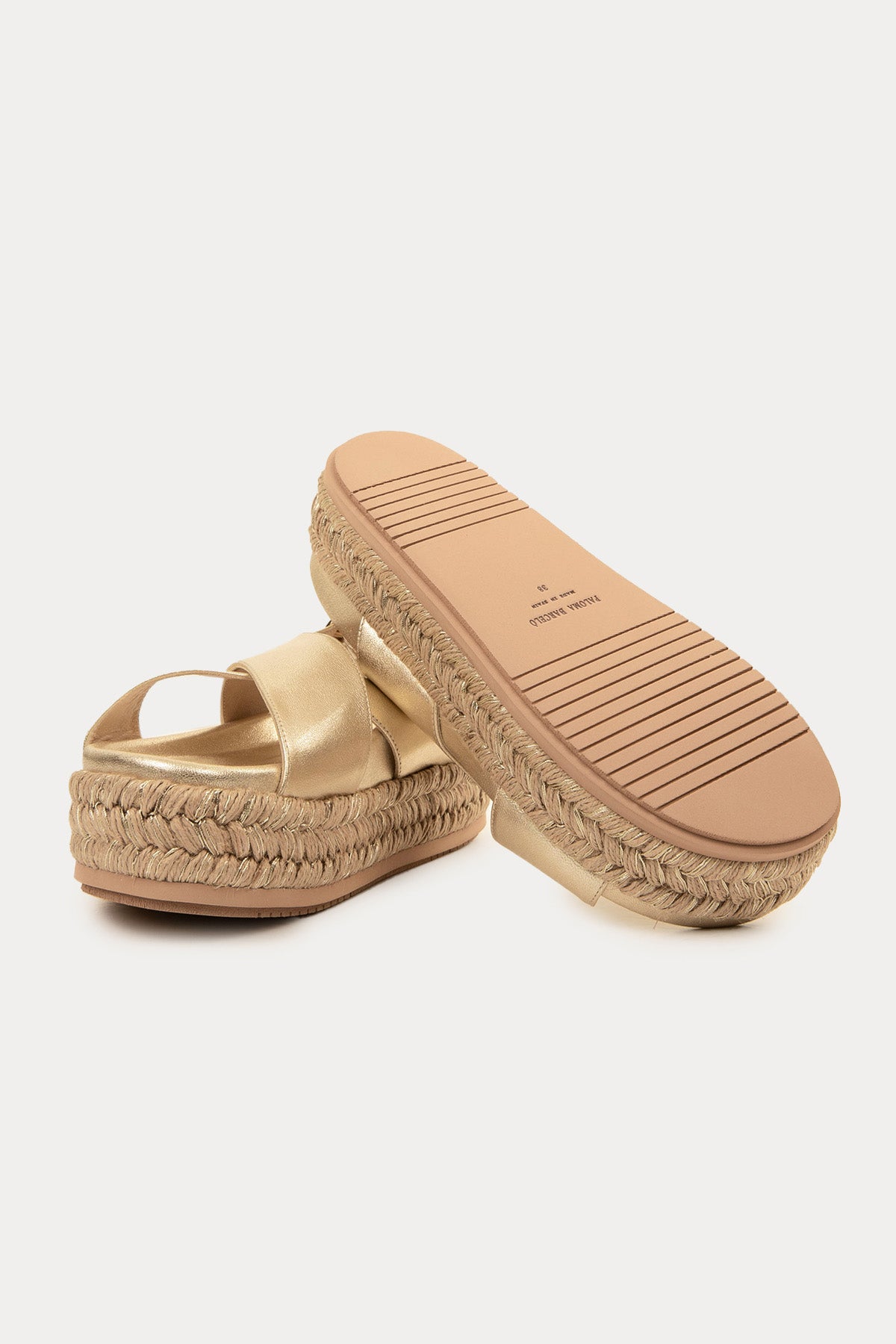 Paloma Barcelo Basima Hasır Detaylı Deri Sandalet