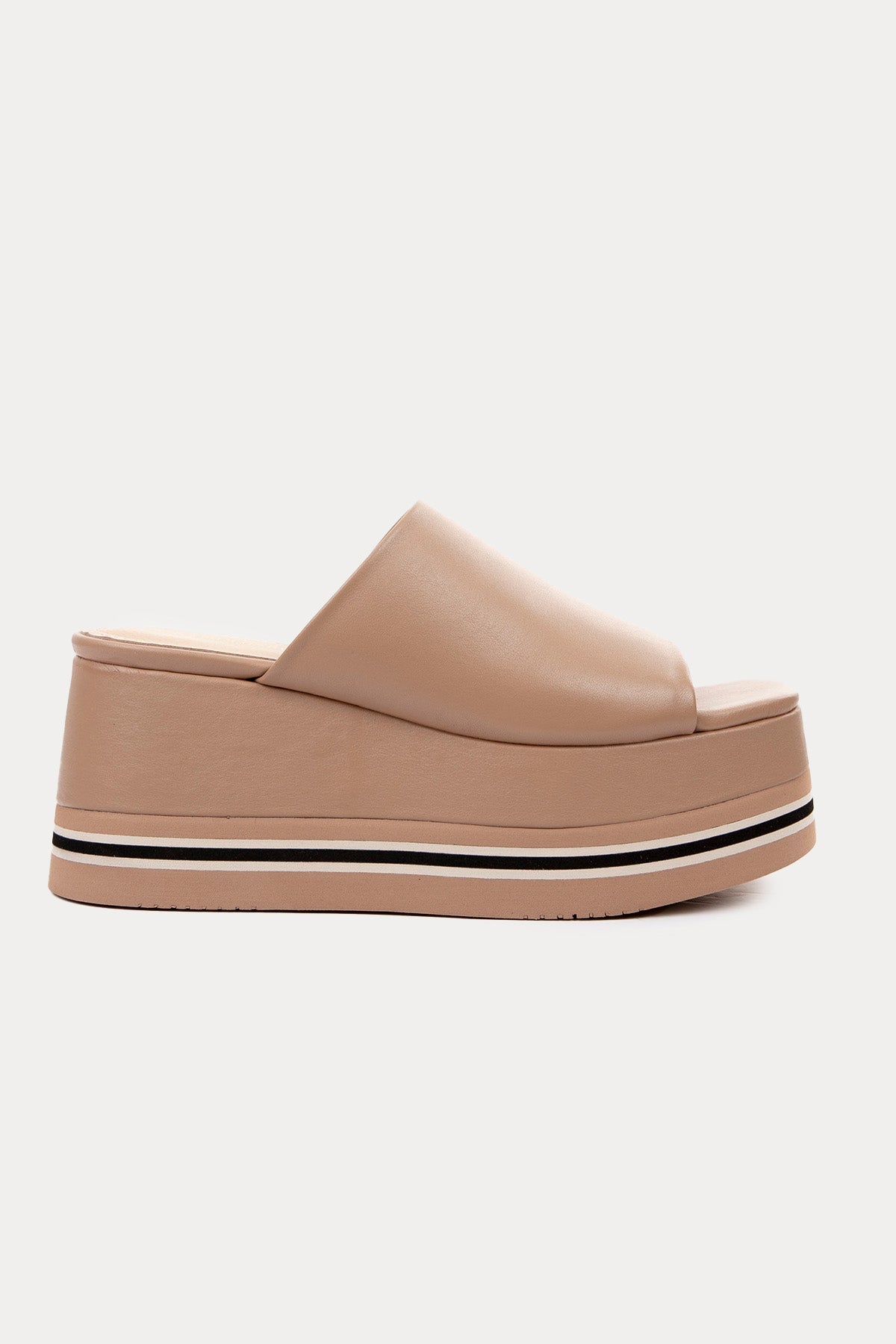 Paloma Barcelo Liceria Küt Burunlu Platform Tabanlı Deri Terlik