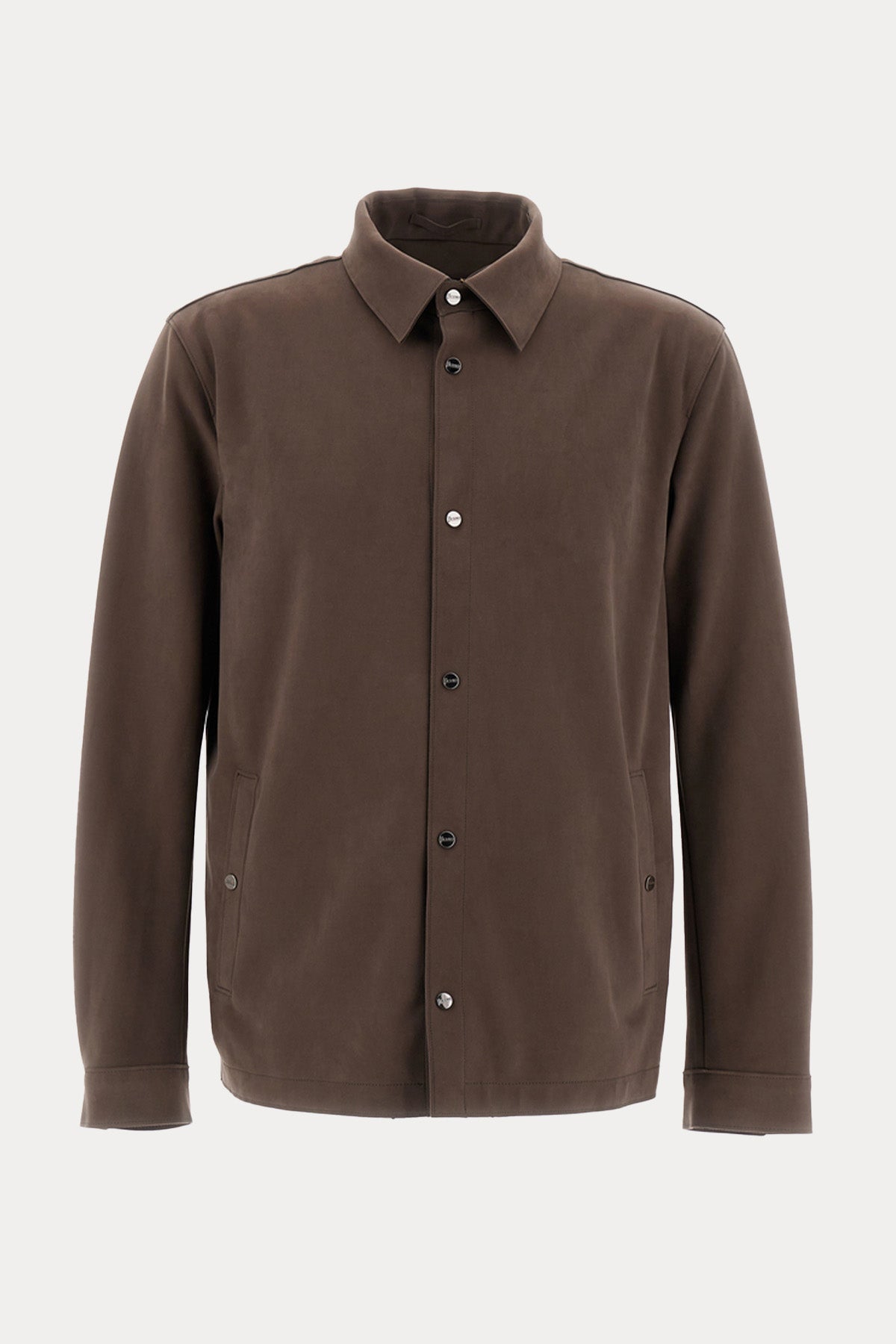 Herno Cep Detaylı Alcantara Kumaş Gömlek Ceket