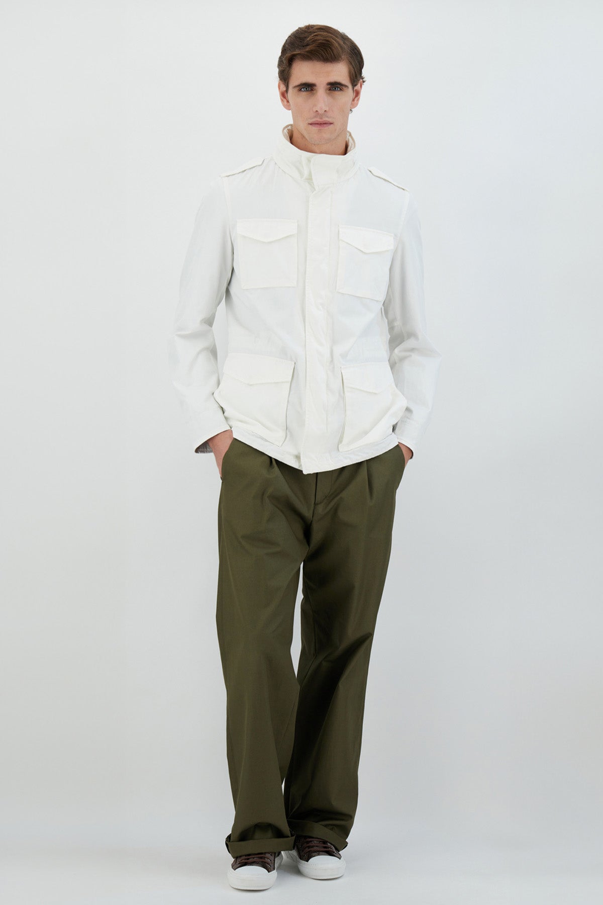 Herno Gizli Kapüşonlu Cep Detaylı Safari Mont Ceket