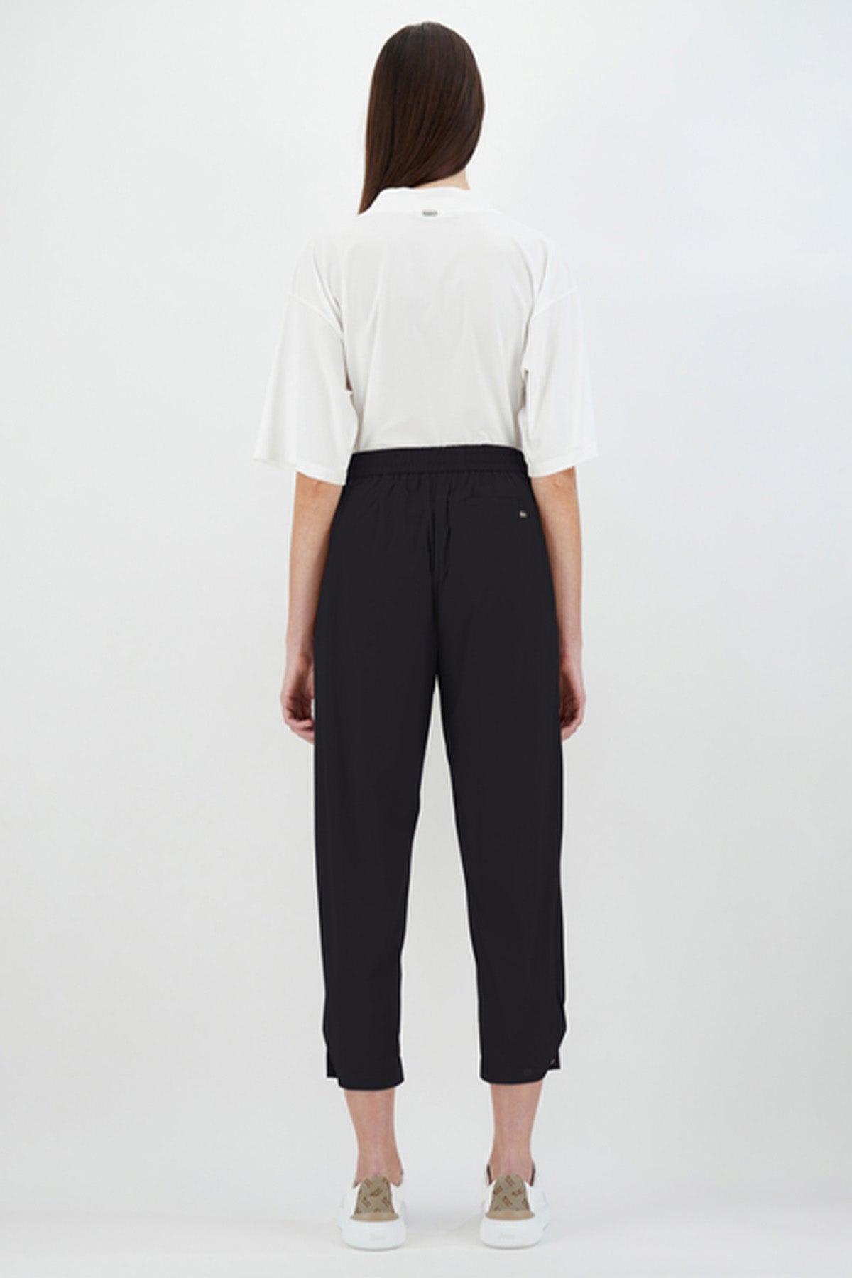 Herno Beli Lastikli Pileli Yüksek Bel Pantolon