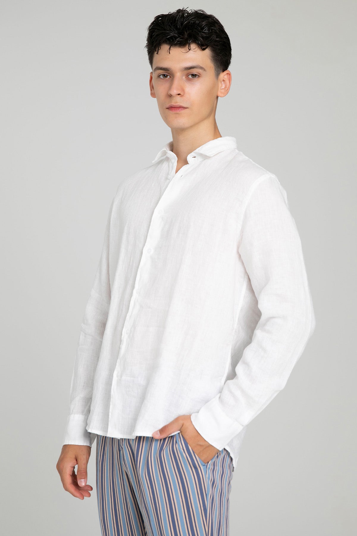 Fradi Relaxed Fit Keten Gömlek