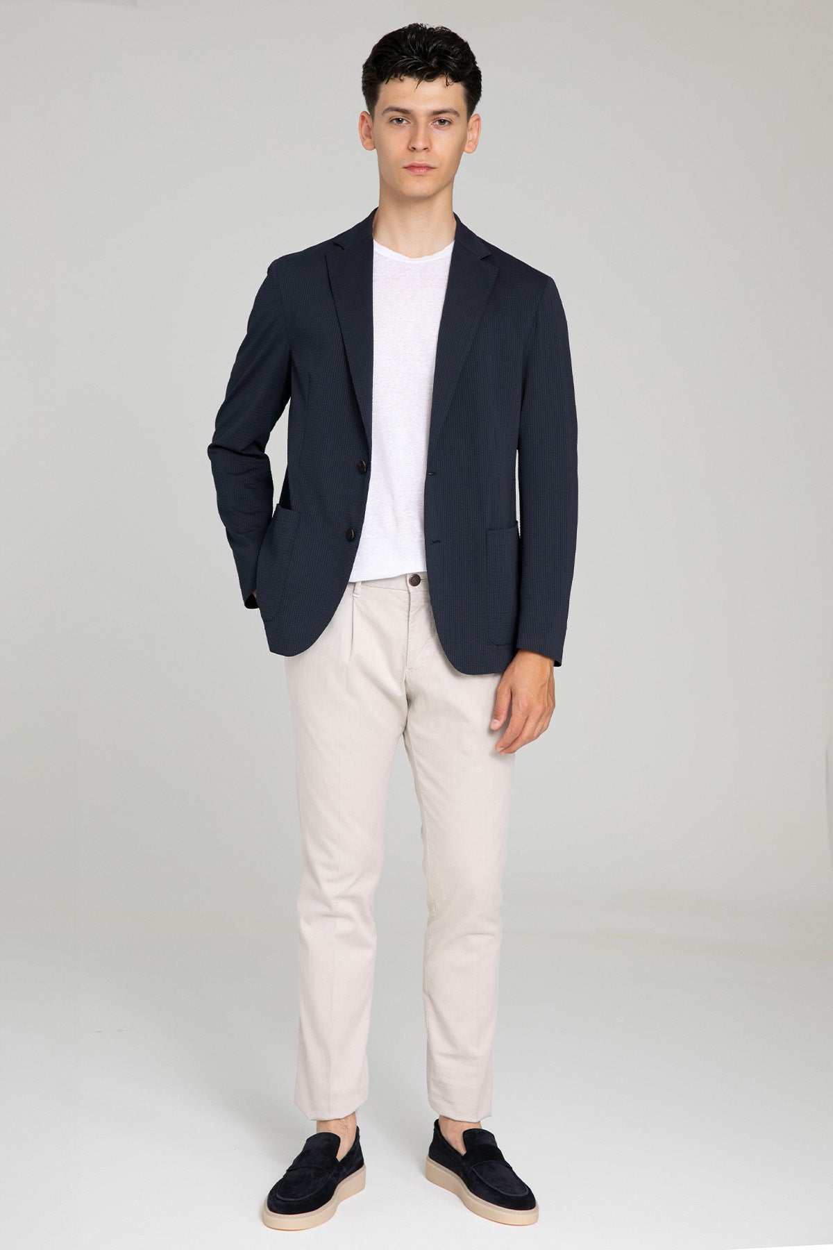 Fradi Gofre Kumaş Streç Teknik Blazer Ceket