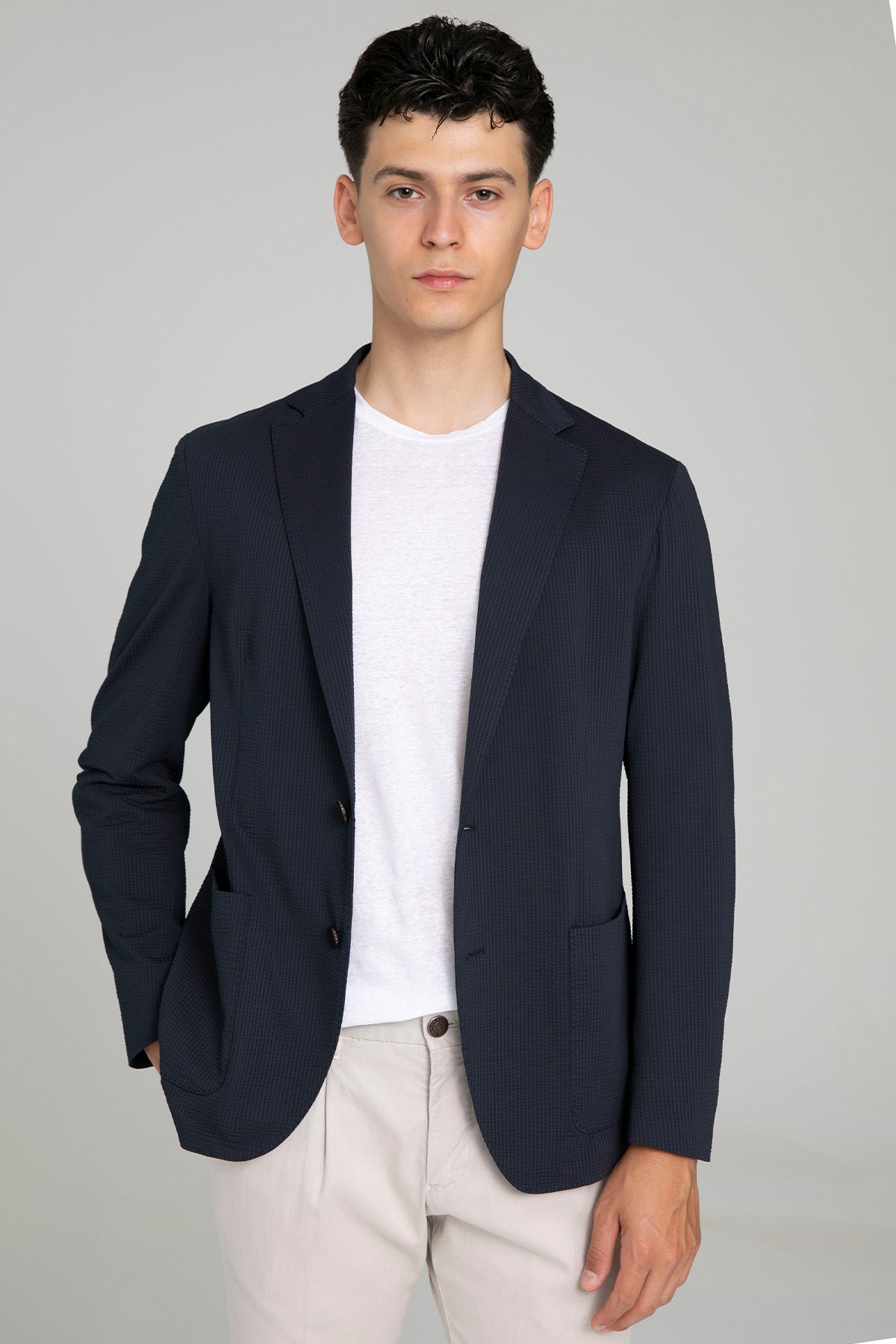 Fradi Gofre Kumaş Streç Teknik Blazer Ceket