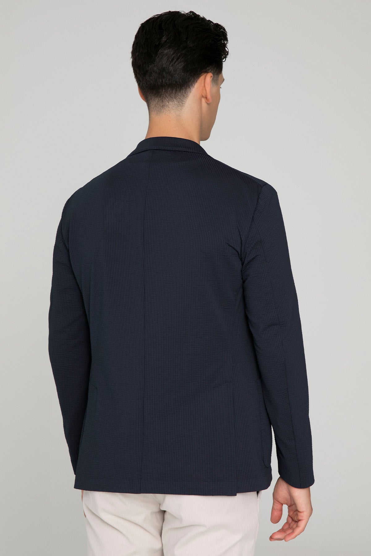 Fradi Gofre Kumaş Streç Teknik Blazer Ceket