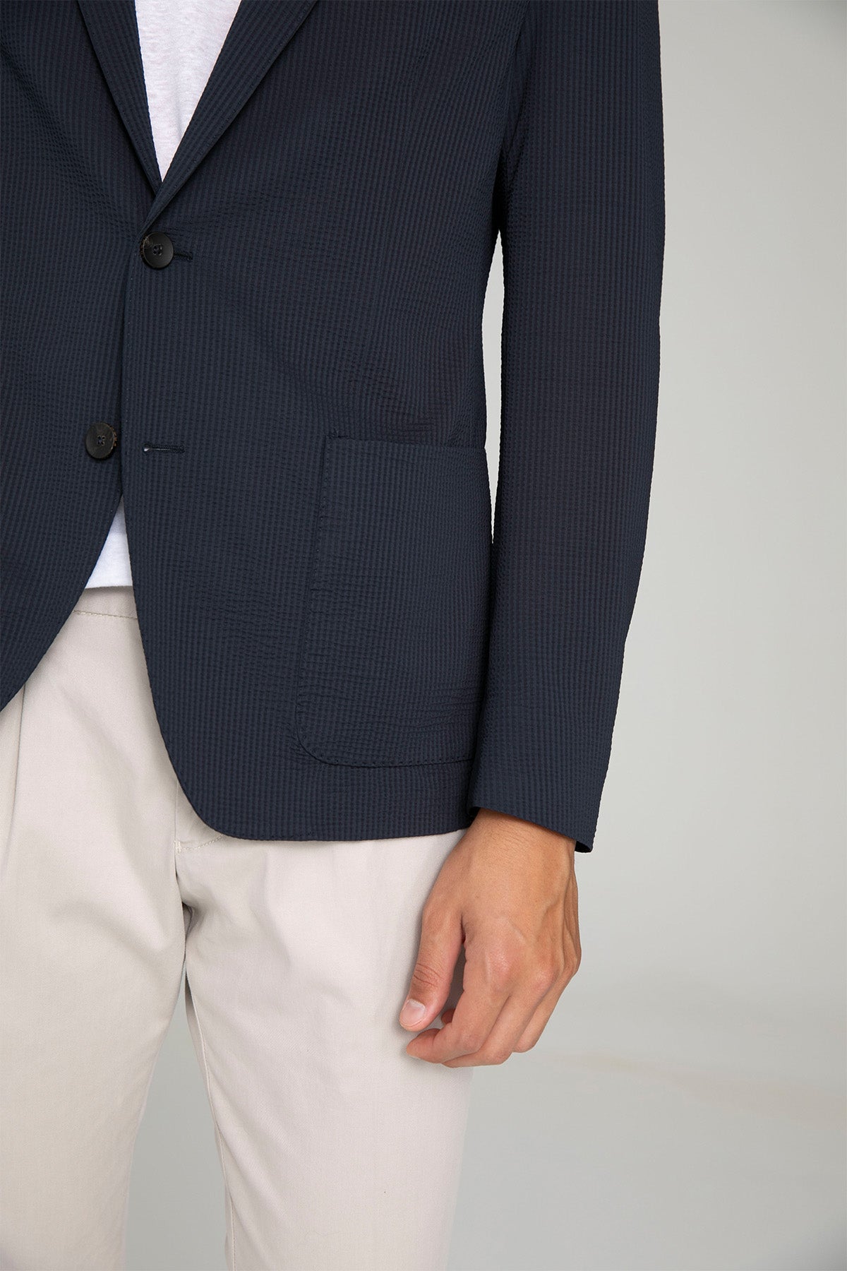 Fradi Gofre Kumaş Streç Teknik Blazer Ceket