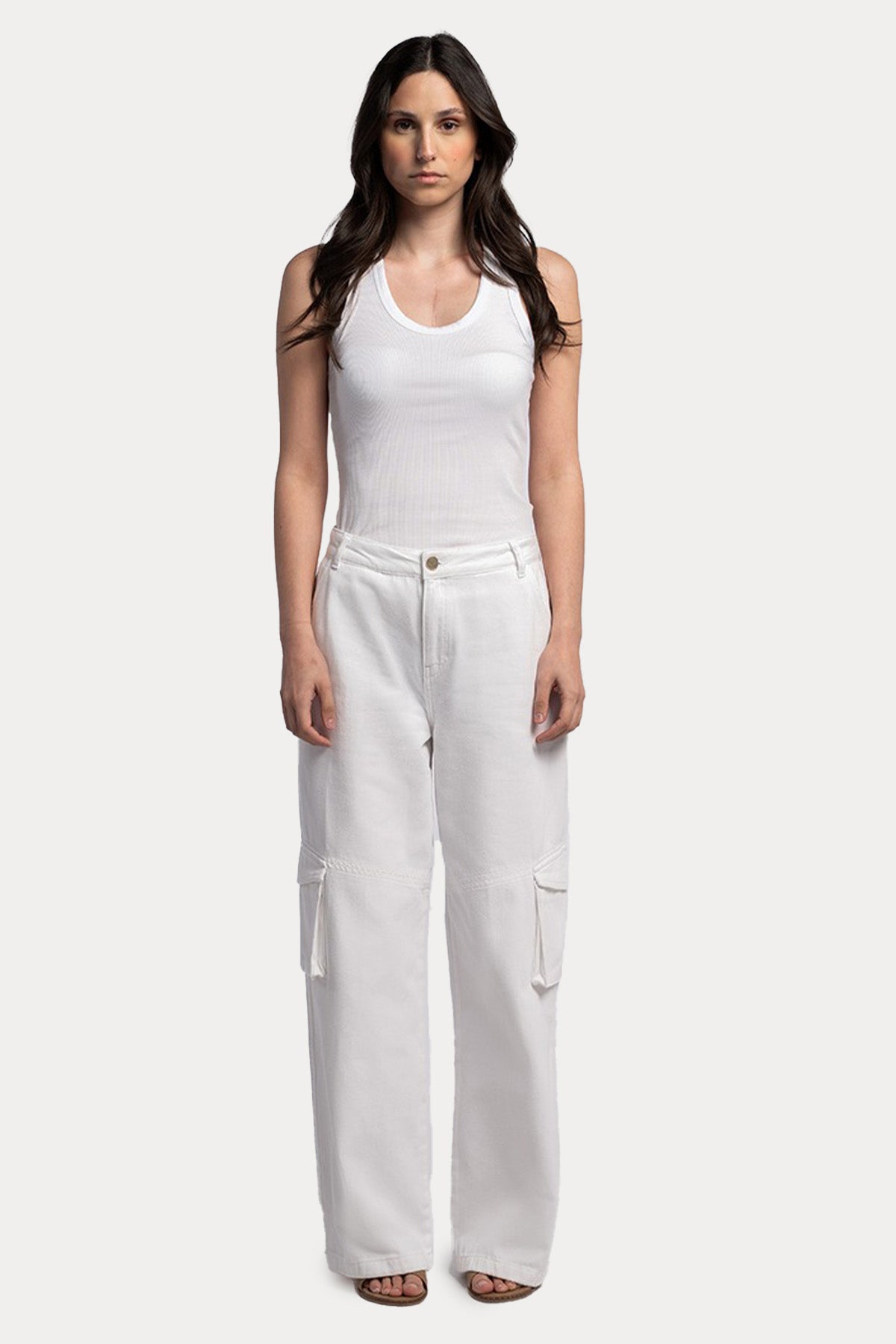 Goldgarn Cargo Wide Straight Leg Fit Kargo Cepli Jeans