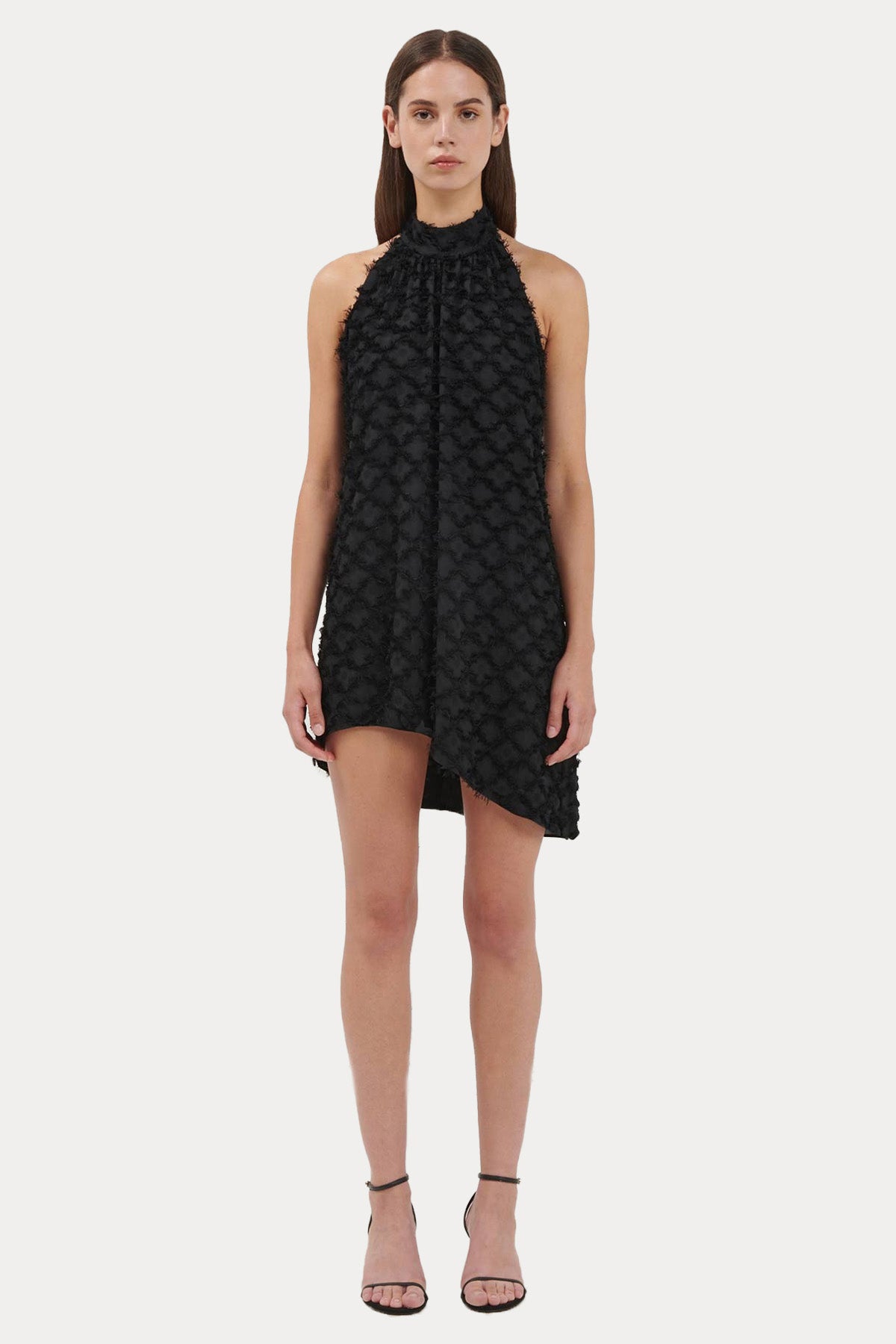 Stelios Koudounaris Sırt Dekolteli Asimetrik Kesim Mini Abiye Elbise