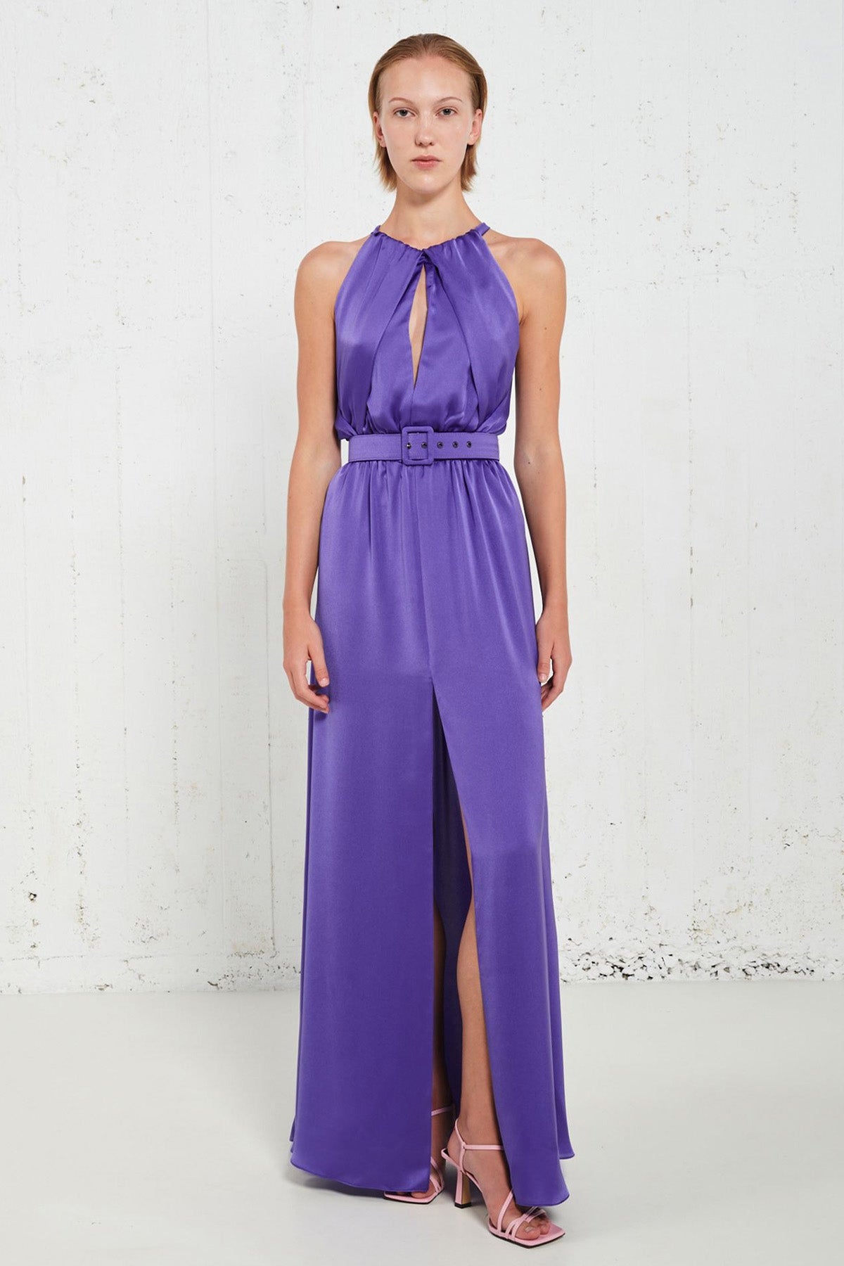 Stelios Koudounaris Boyundan Bağlamalı Kemerli Maxi Abiye Elbise