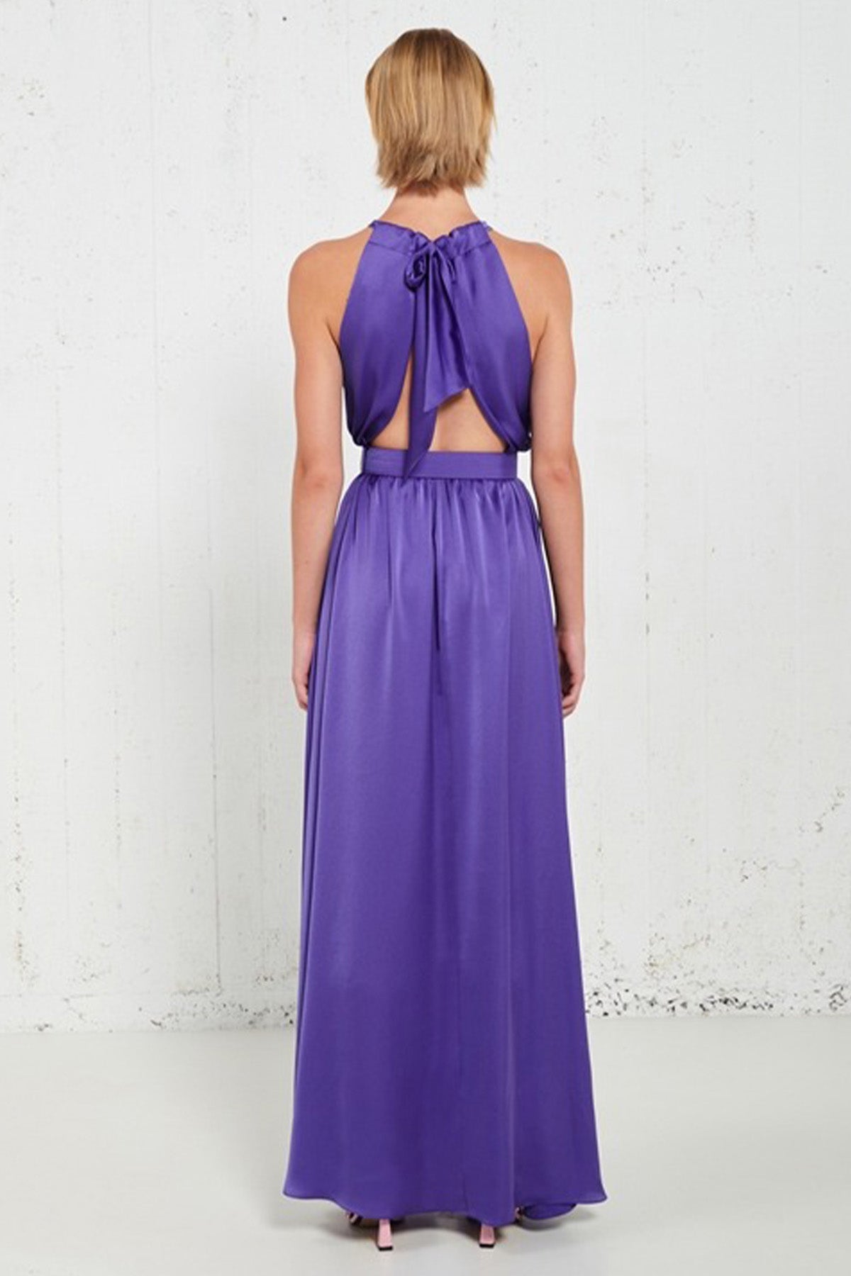 Stelios Koudounaris Boyundan Bağlamalı Kemerli Maxi Abiye Elbise