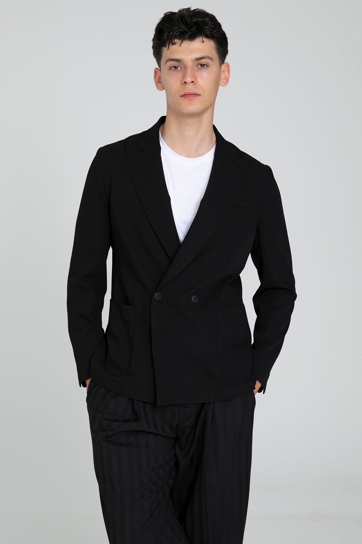 Tombolini Slim Fit Kruvaze Blazer Ceket-Ceket-Libas