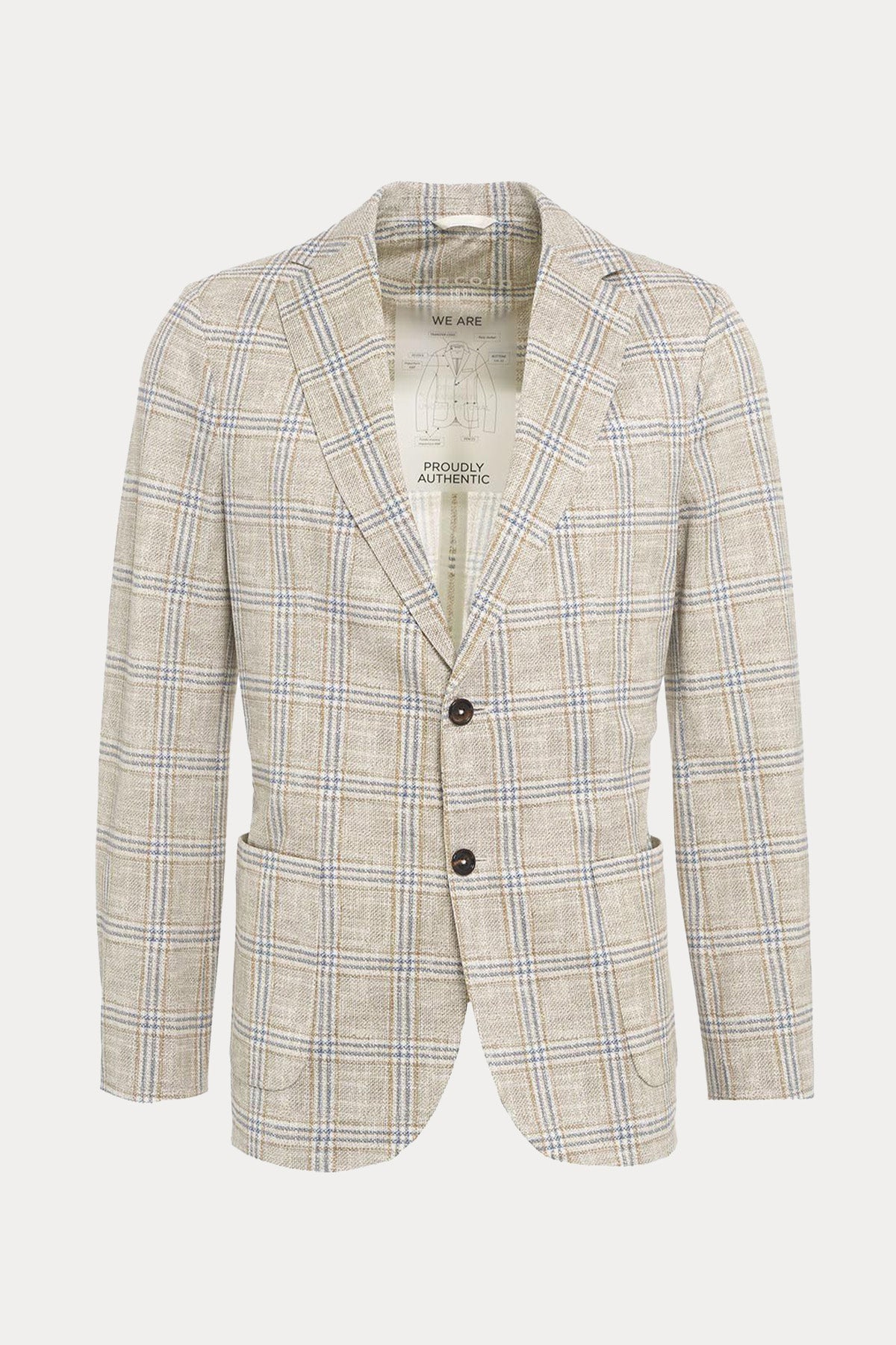 Circolo 1901 Slim Fit Ekoseli Streç Blazer Ceket-Ceket-Libas