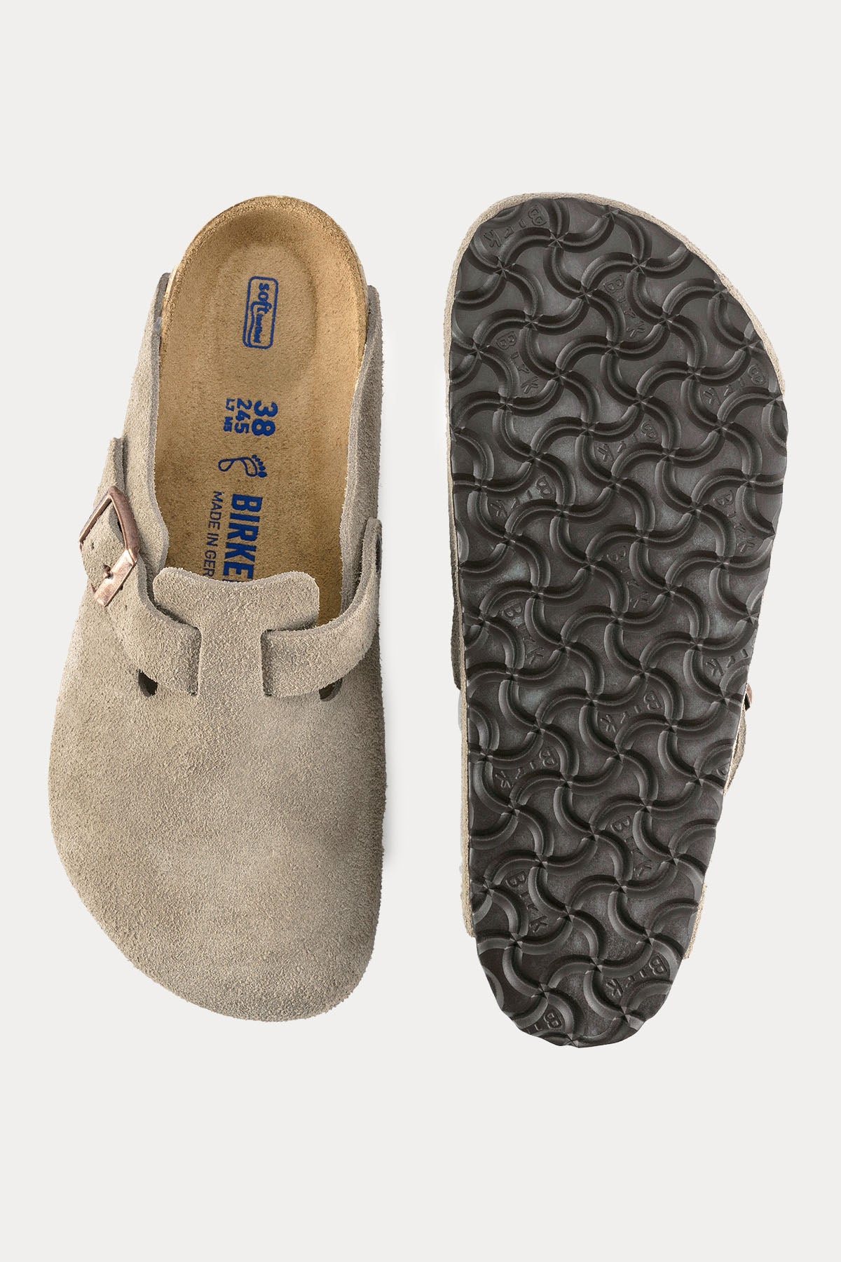 Birkenstock Boston Tek Tokalı Doğal Süet Deri Terlik-Terlik-Libas