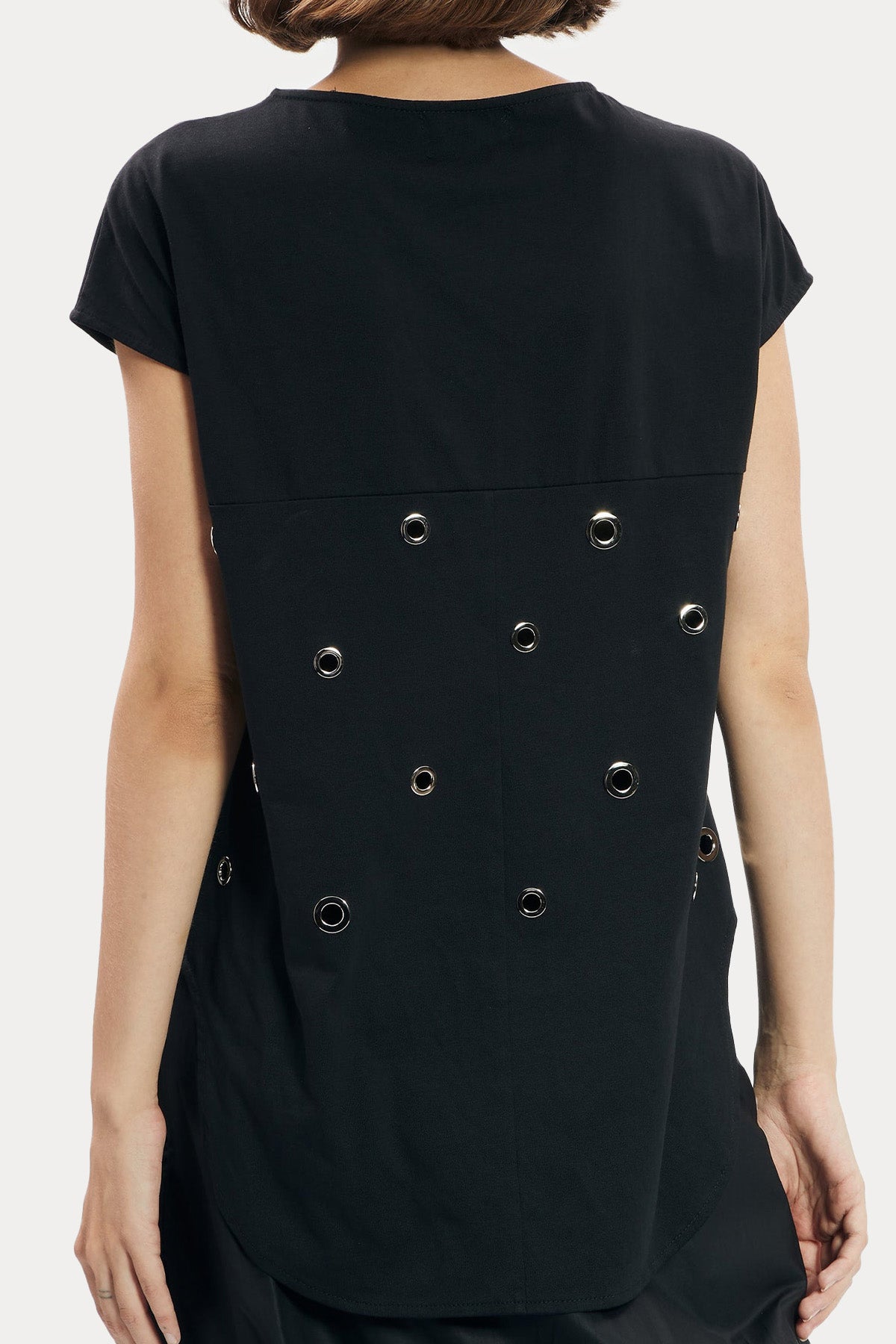 Ixos Yuvarlak Yaka Metal Halkalı Bluz