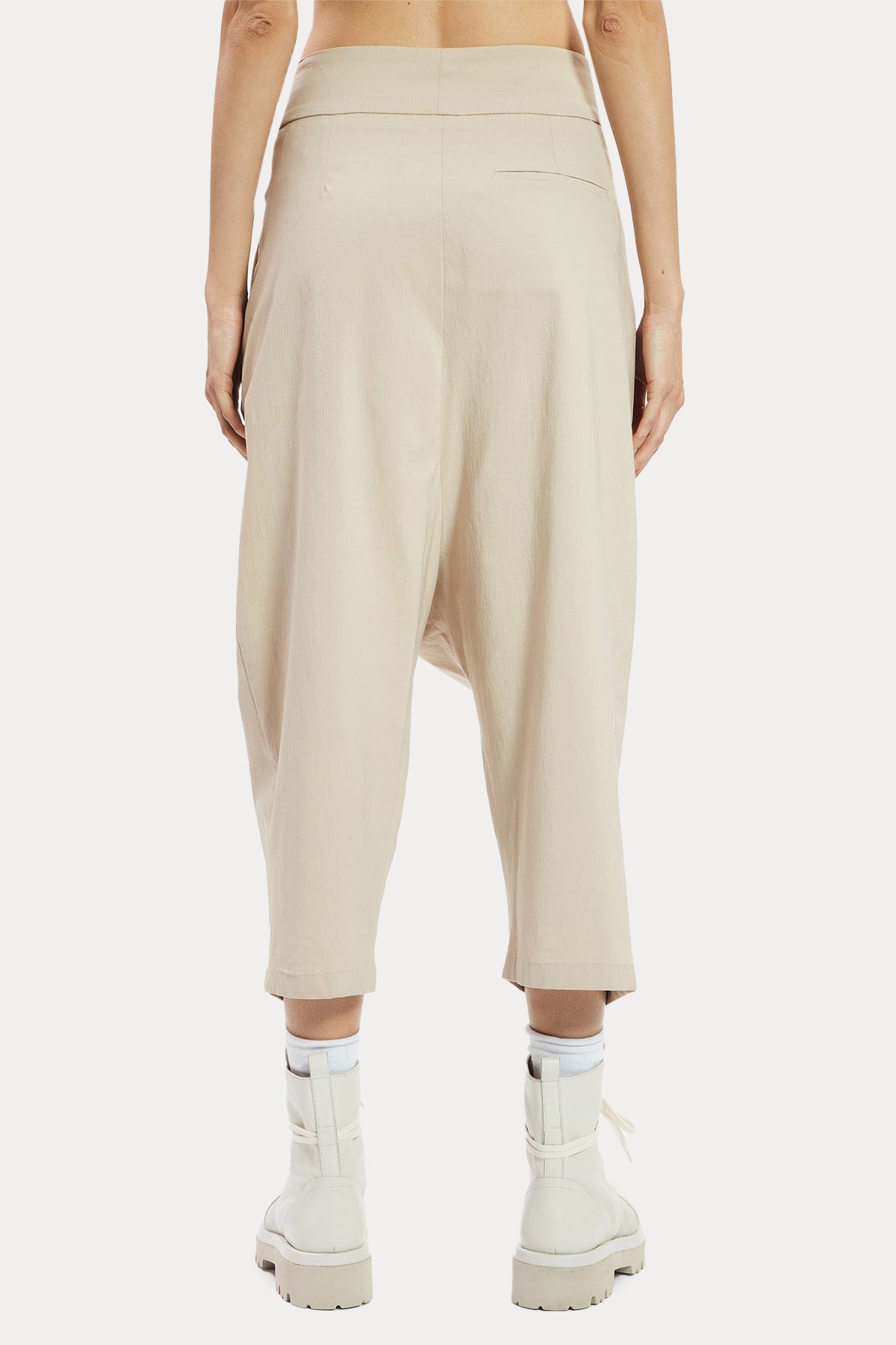 Ixos Ağı Düşük Asimetrik Detaylı Crop Pantolon-Pantolon-Libas