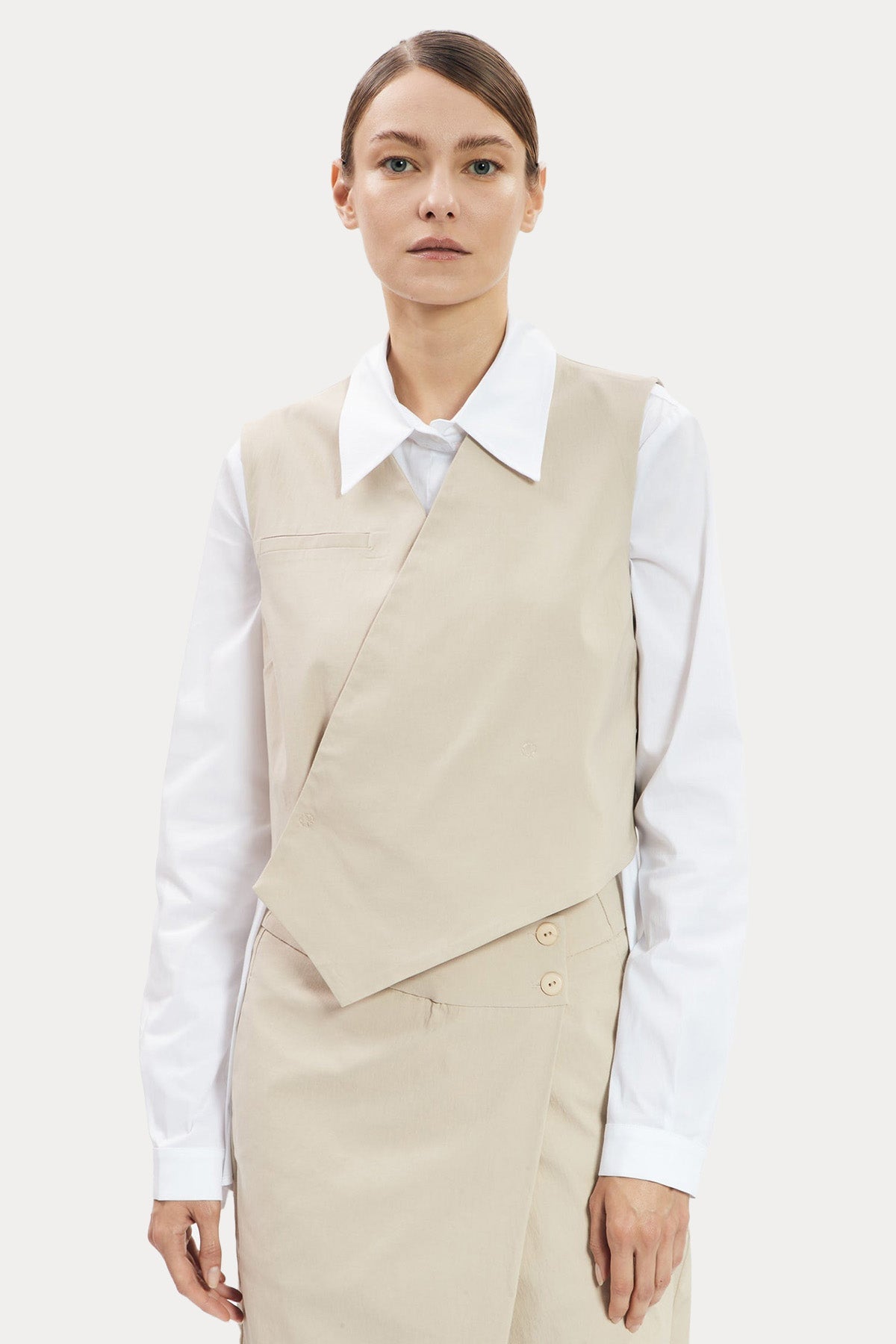 Ixos V Yaka Asimetrik Kesim Kruvaze Yelek