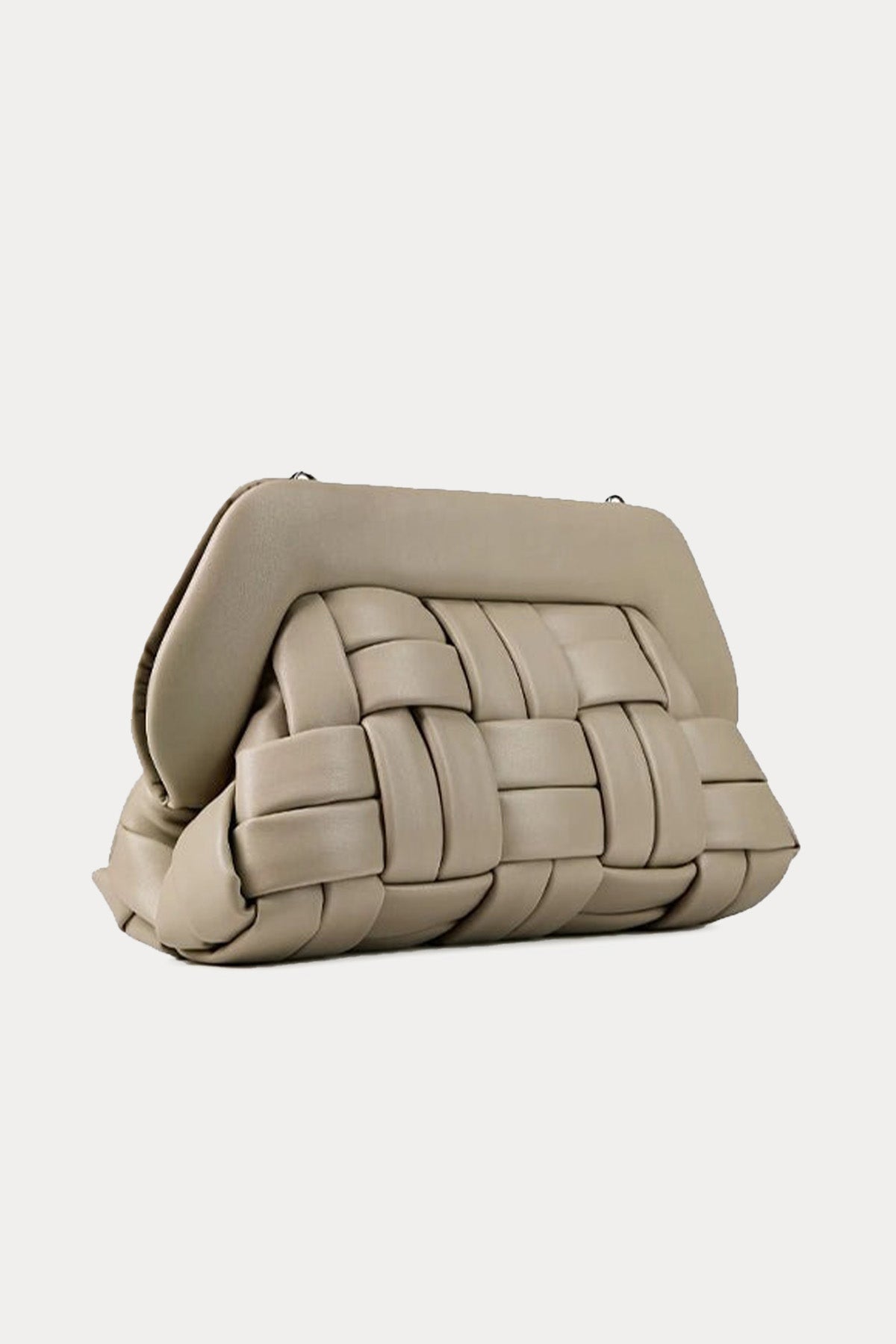 Themoire Örgü Deri Omuz Çantası