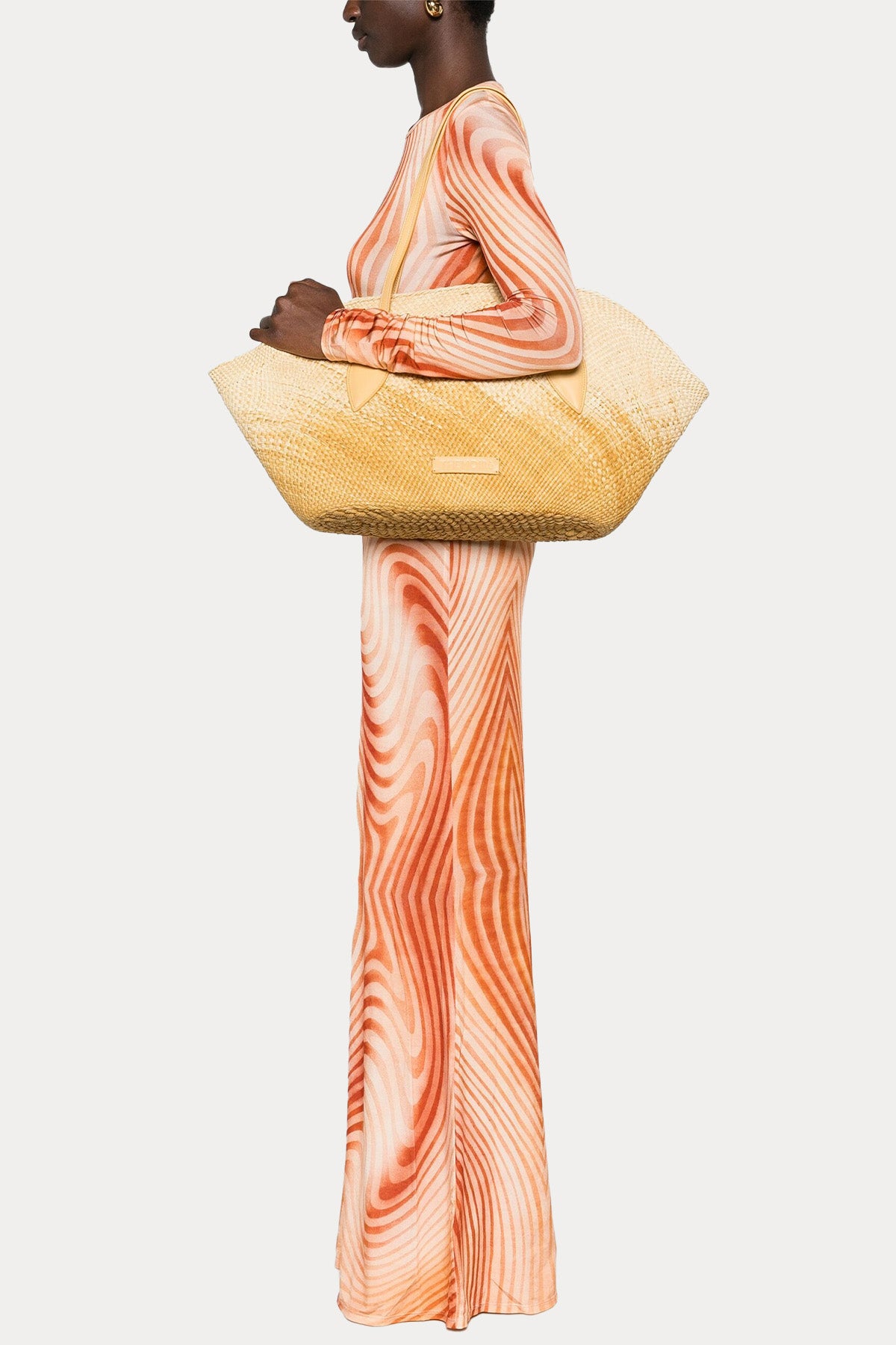 Themoire Hasır Örgü Shopping Bag Çanta