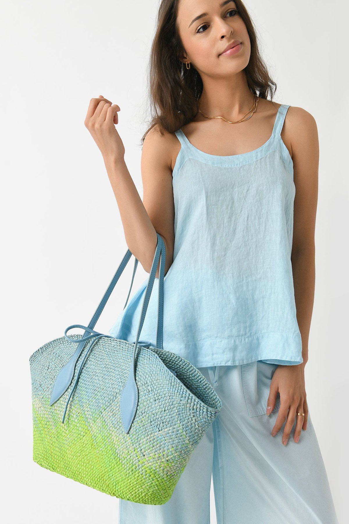 Themoire Hasır Örgü Shopping Bag Çanta