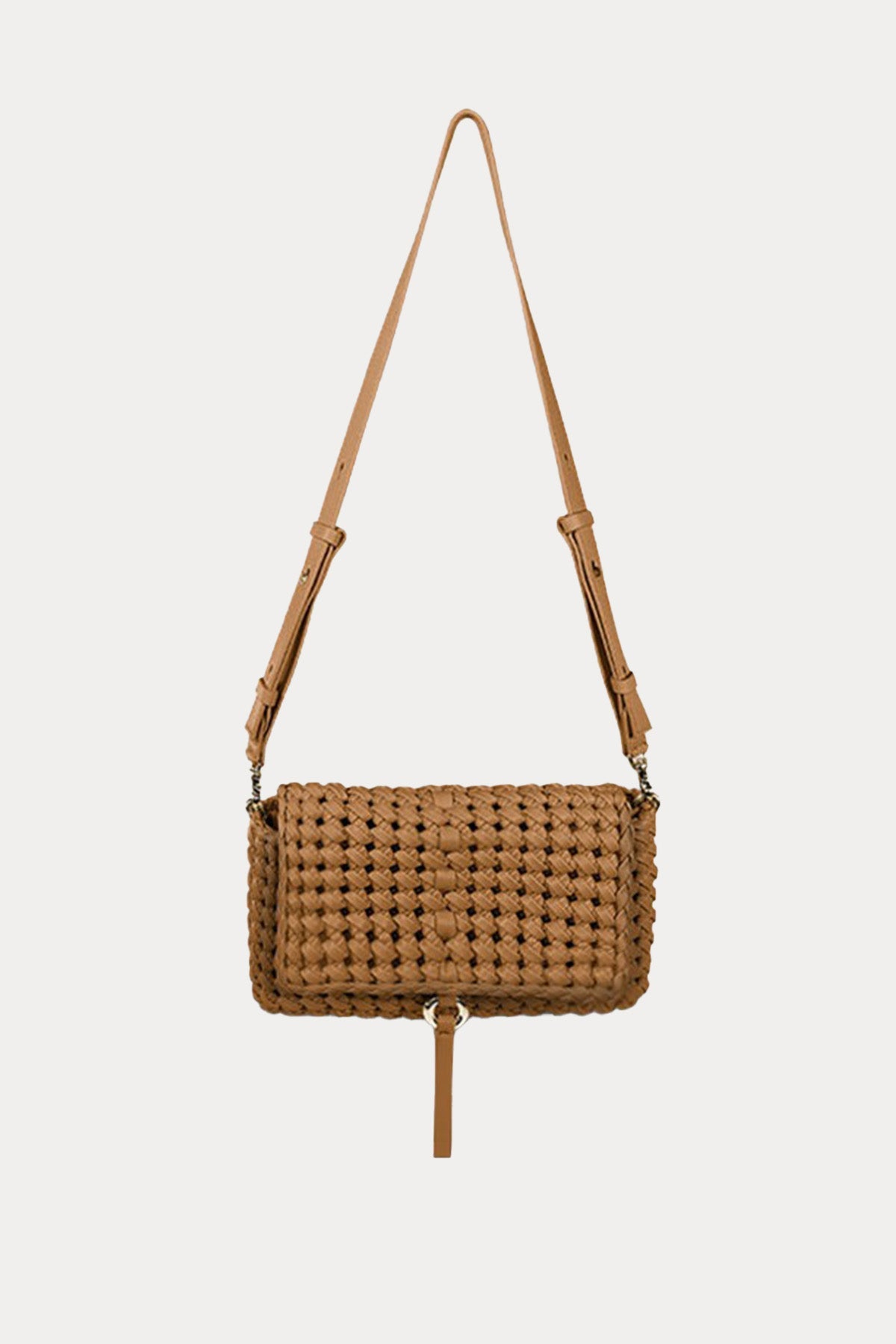 Themoire Örgü Deri Omuz Çantası