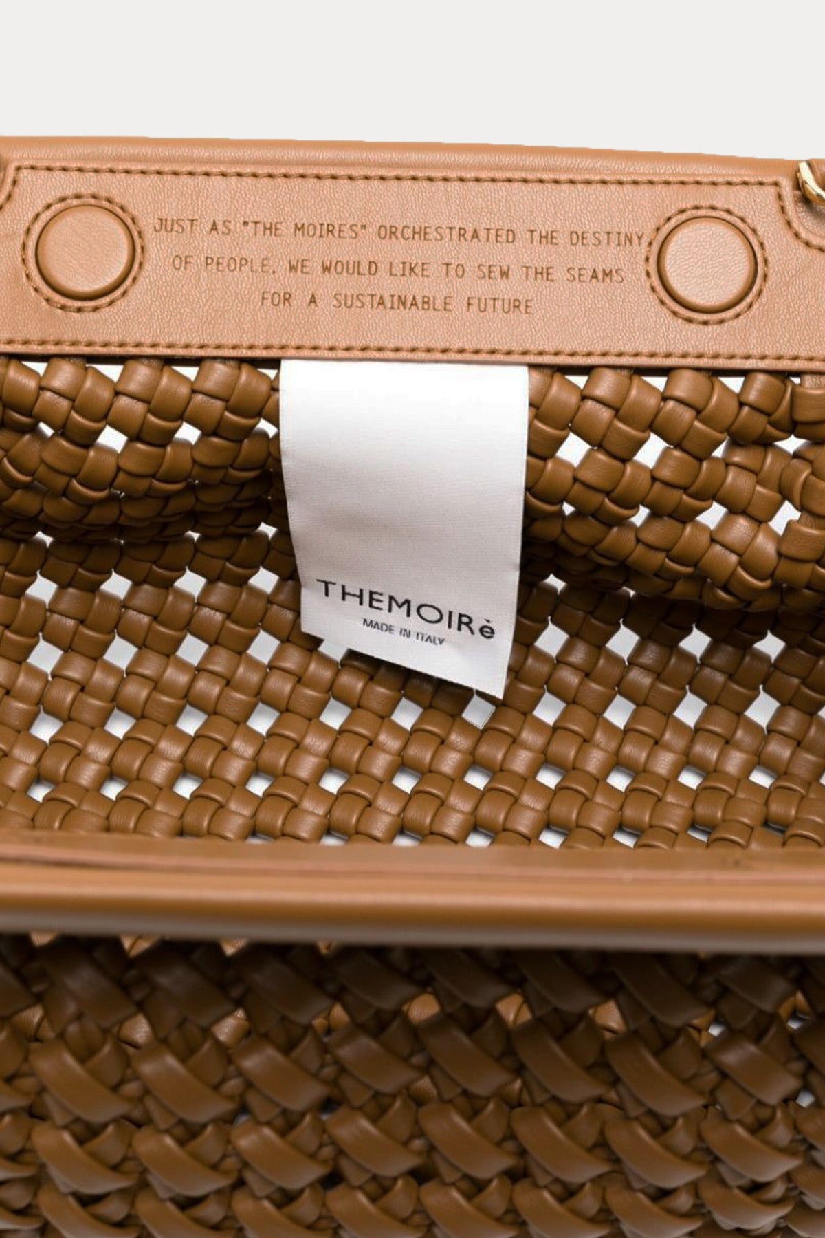 Themoire Örgü Deri Omuz Çantası